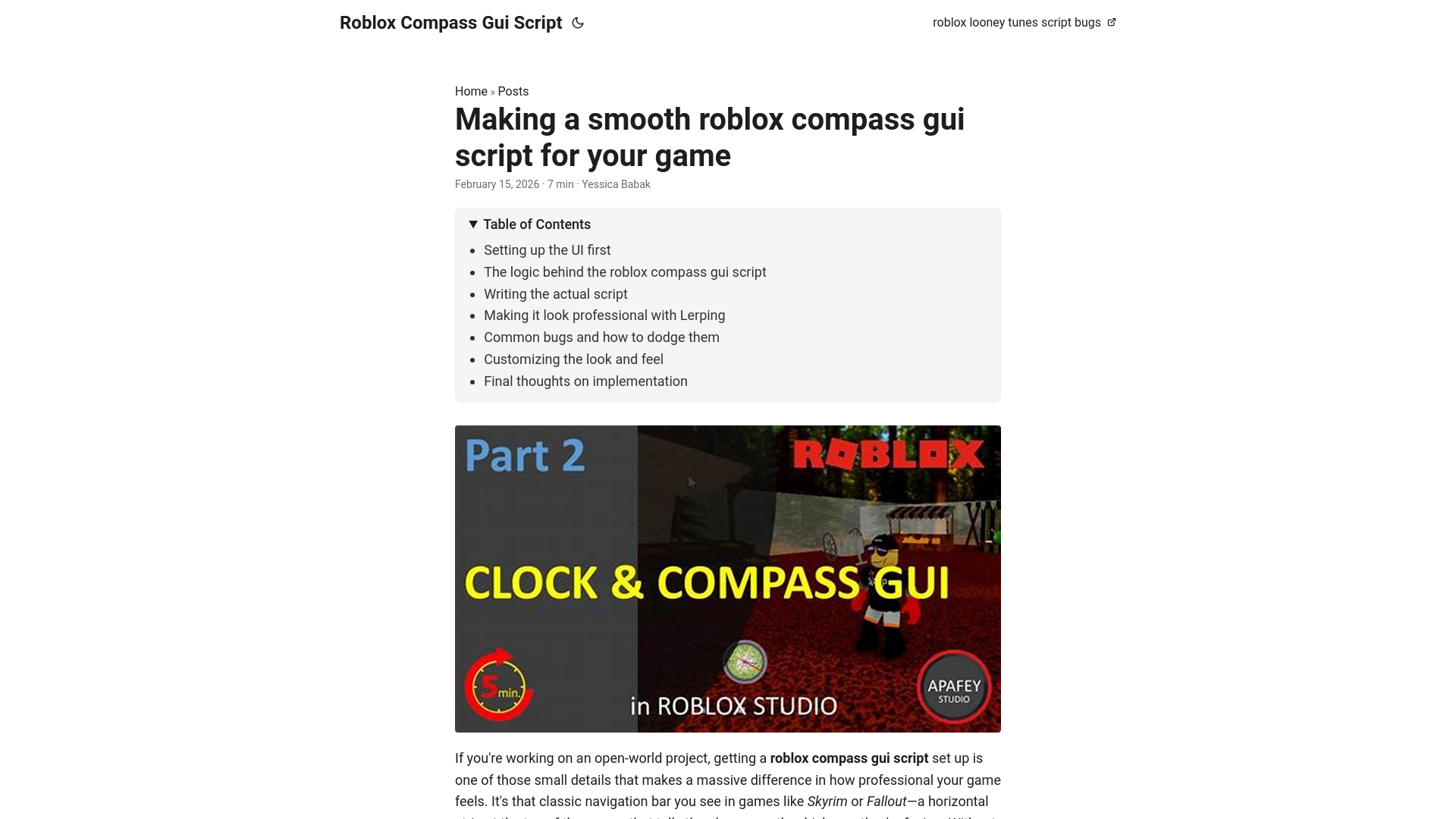 website screenshot of https://roblox-compass-gui-script.pages.dev/