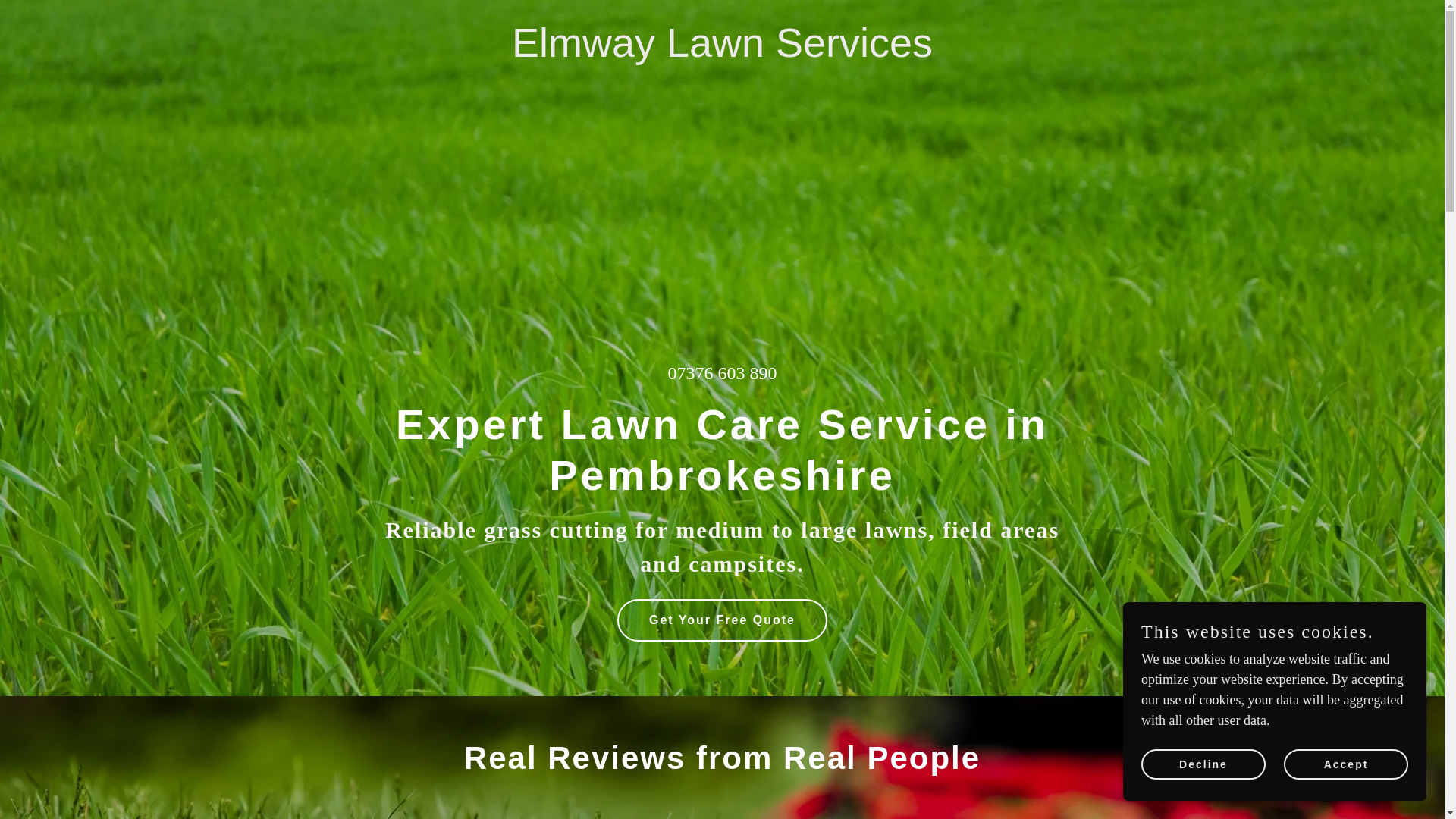 website screenshot of https://elmwaytreeandlawnservices.uk/