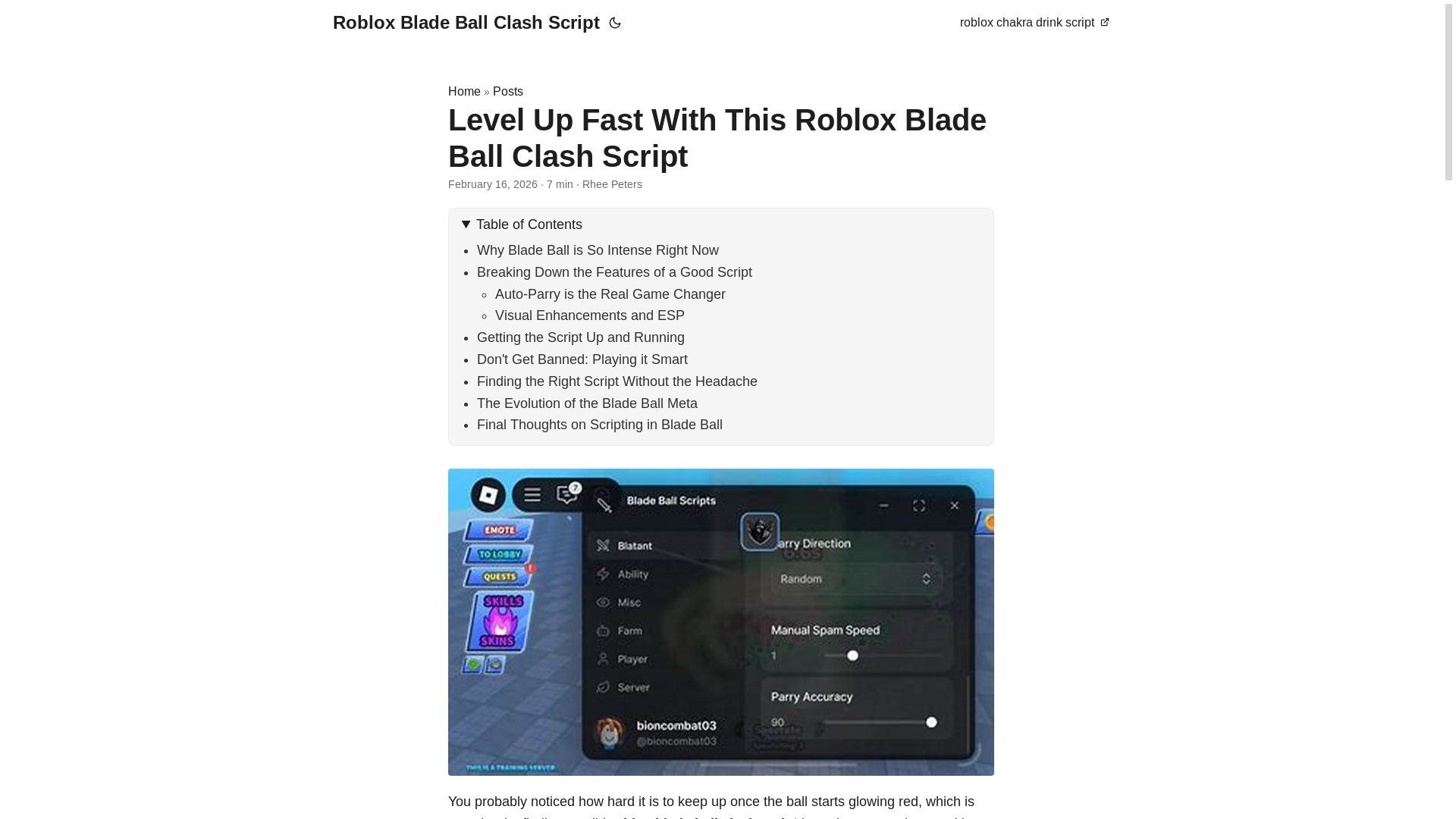 website screenshot of https://roblox-blade-ball-clash-script.pages.dev/