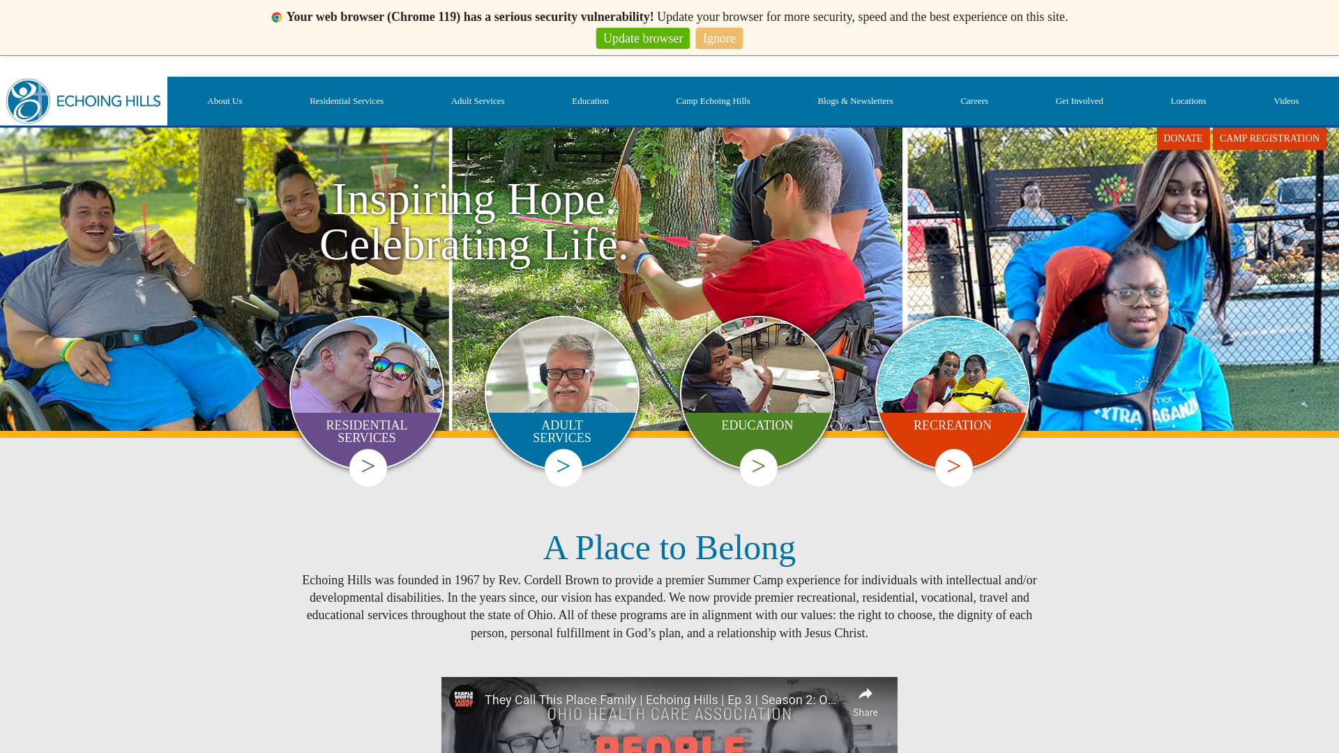 website screenshot of https://ehvi.org/