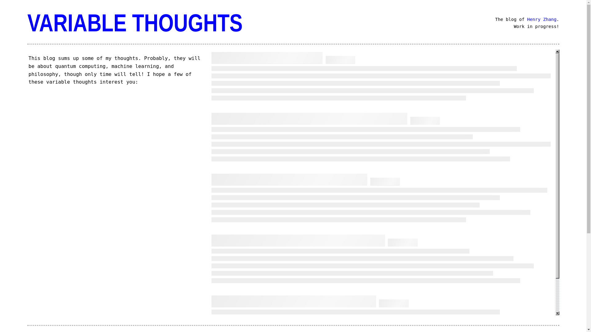 website screenshot of https://henryzhang.blog/