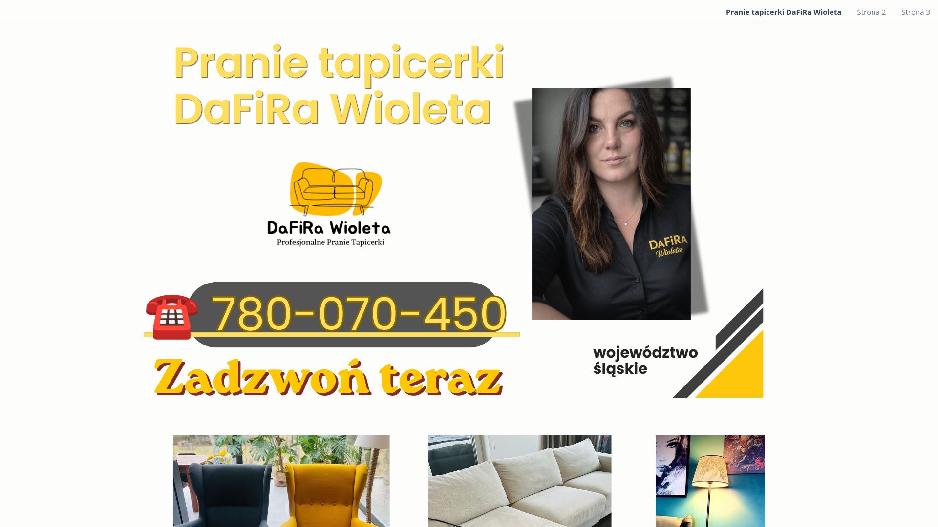 website screenshot of https://dafirawioleta.pl