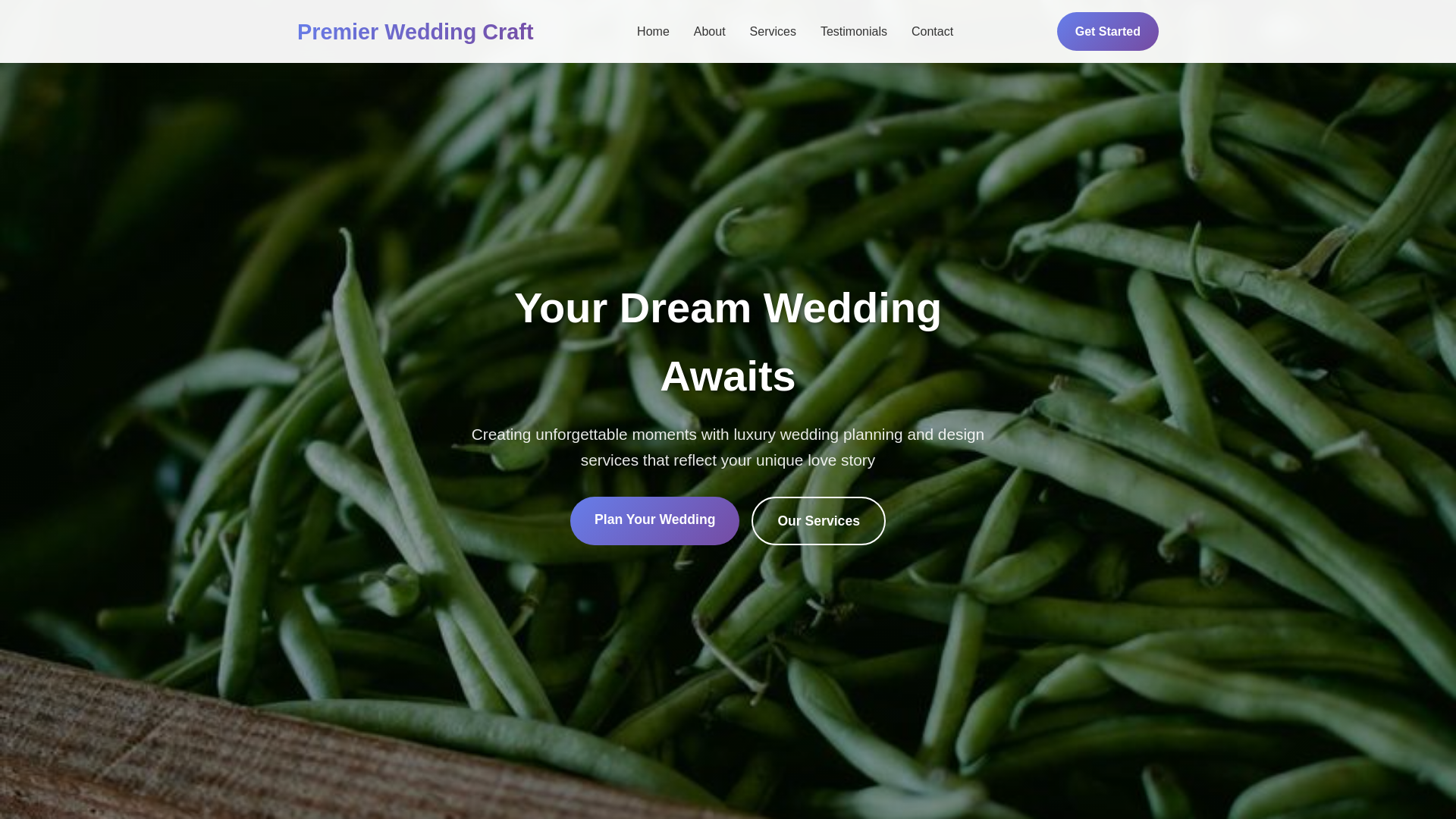 website screenshot of https://premierweddingcraft.digital/