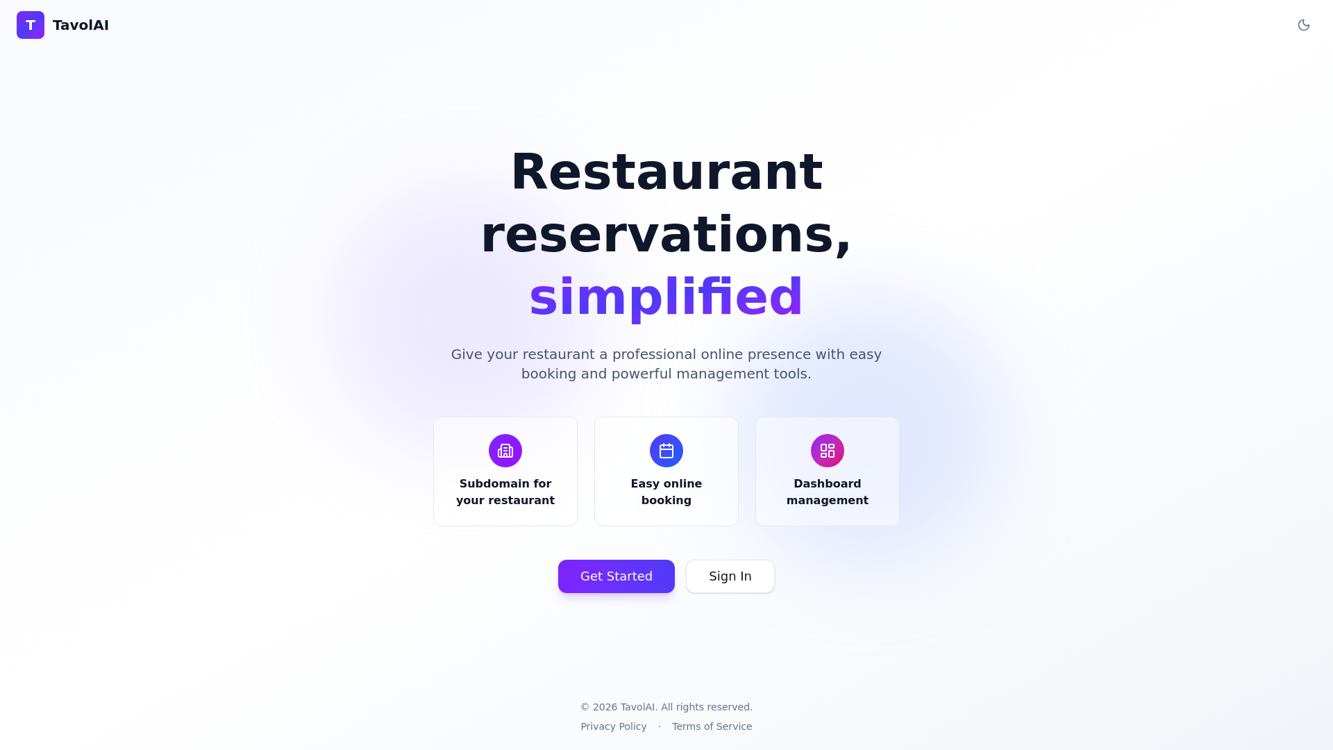 website screenshot of https://tavolai.com/
