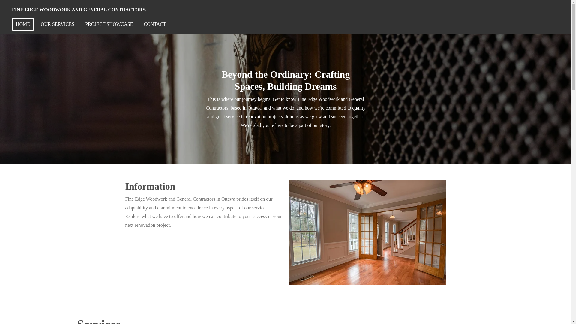 website screenshot of https://fineedgecontractor.ca/