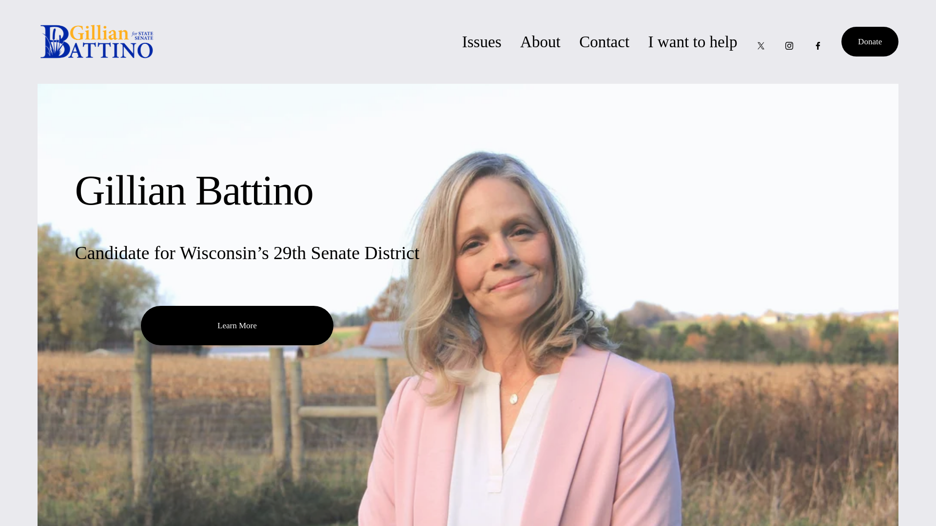 website screenshot of https://battino4wisconsin.org