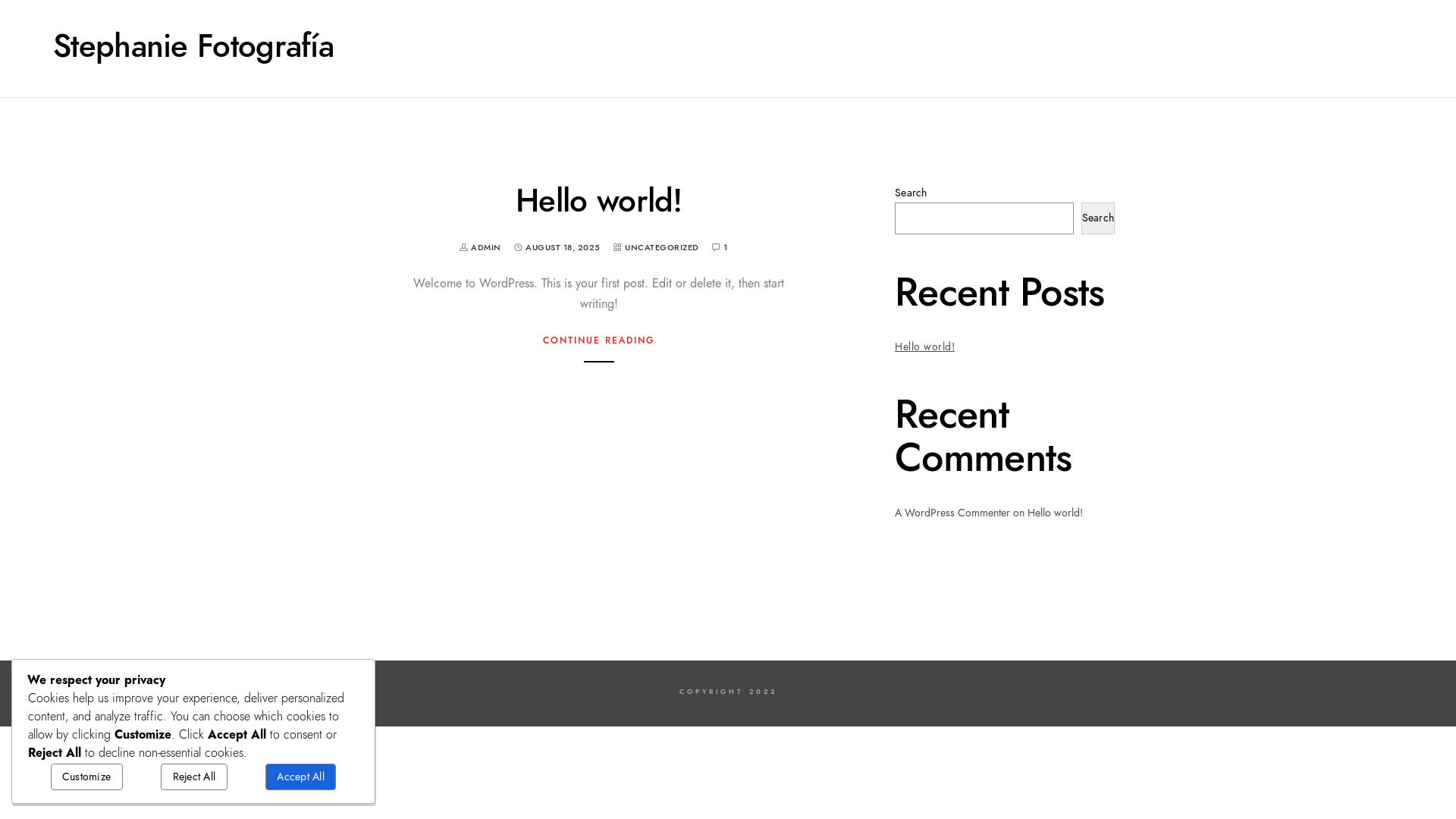 website screenshot of https://stephaniefotografia.cl/