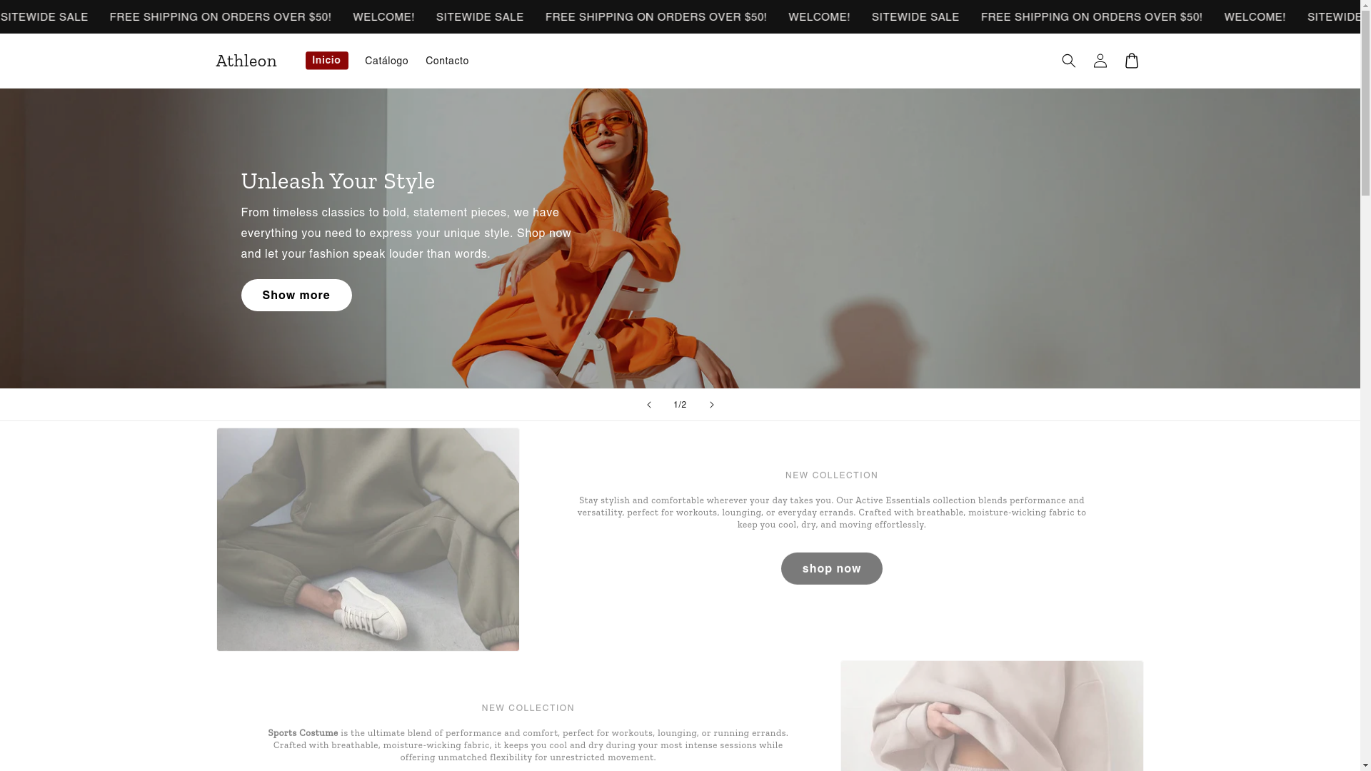 website screenshot of https://allathleon.store/