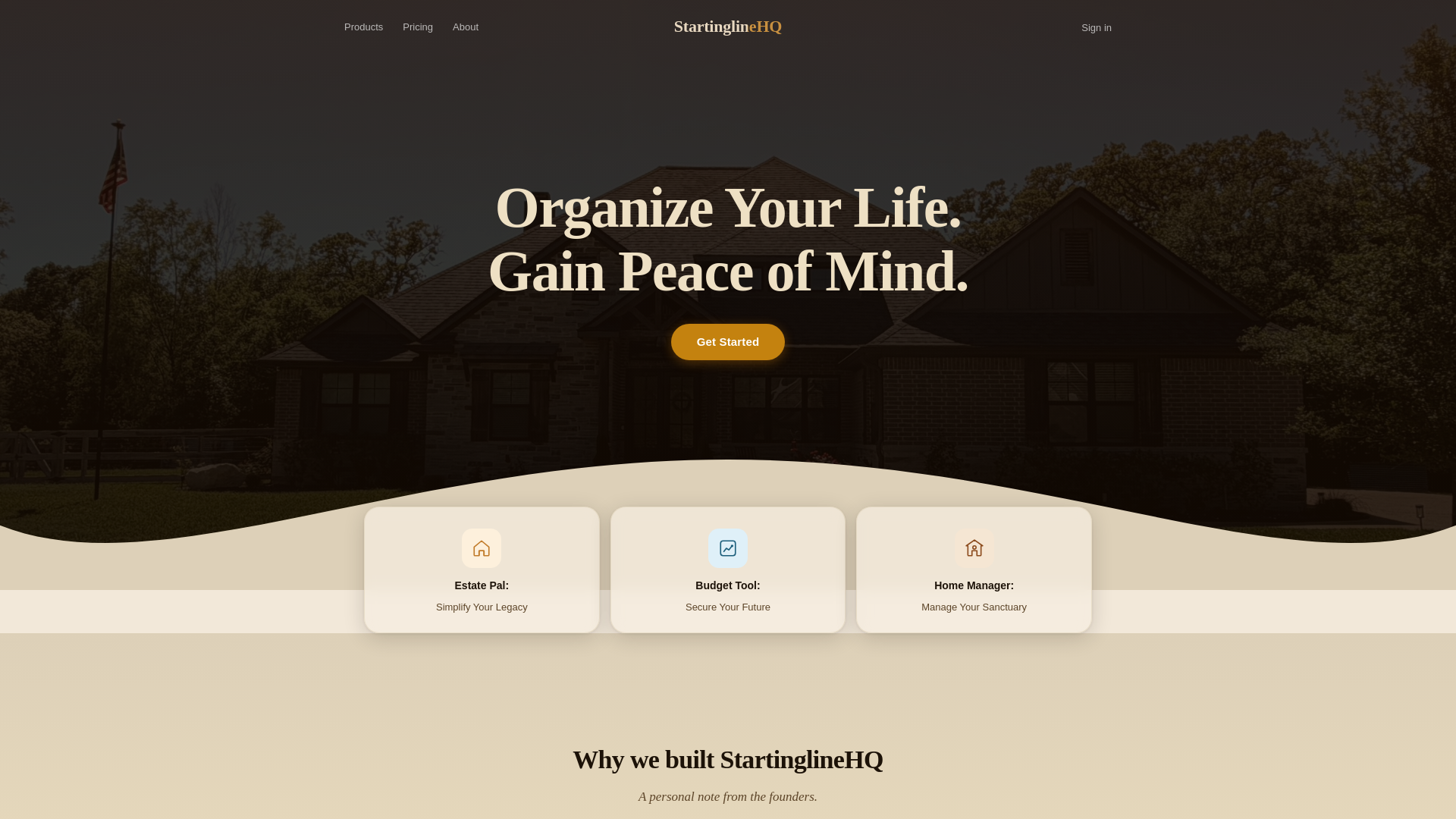 website screenshot of https://startinglinehq.com/