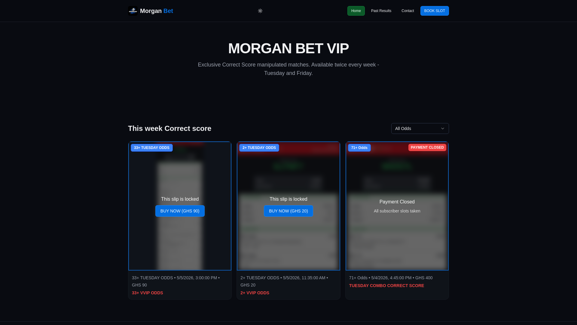 website screenshot of https://morganodds.com/