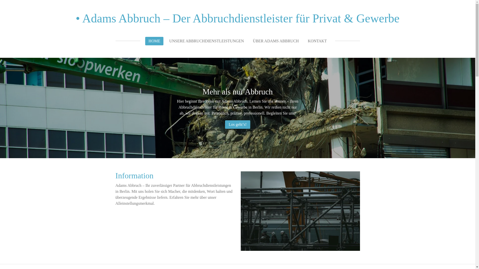 website screenshot of https://adamsabbruchderabbruchdienstleisterfuerprivatgewerbe.com/