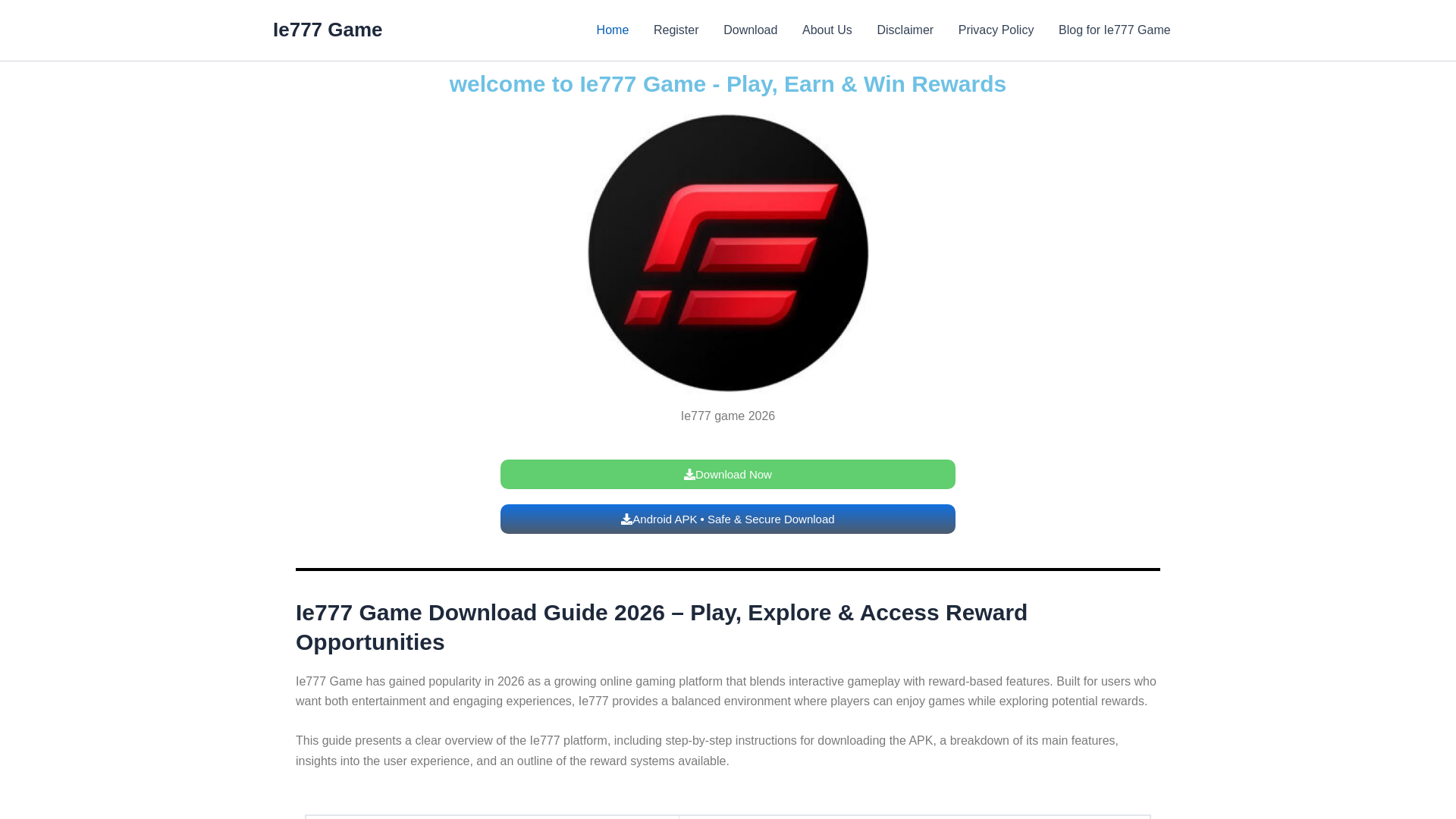 website screenshot of https://ie777game.com.mx/