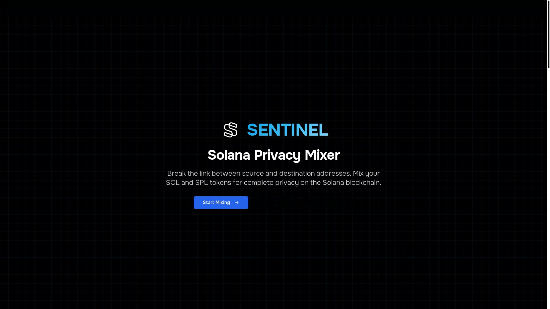 website screenshot of https://sentinelmix.space/