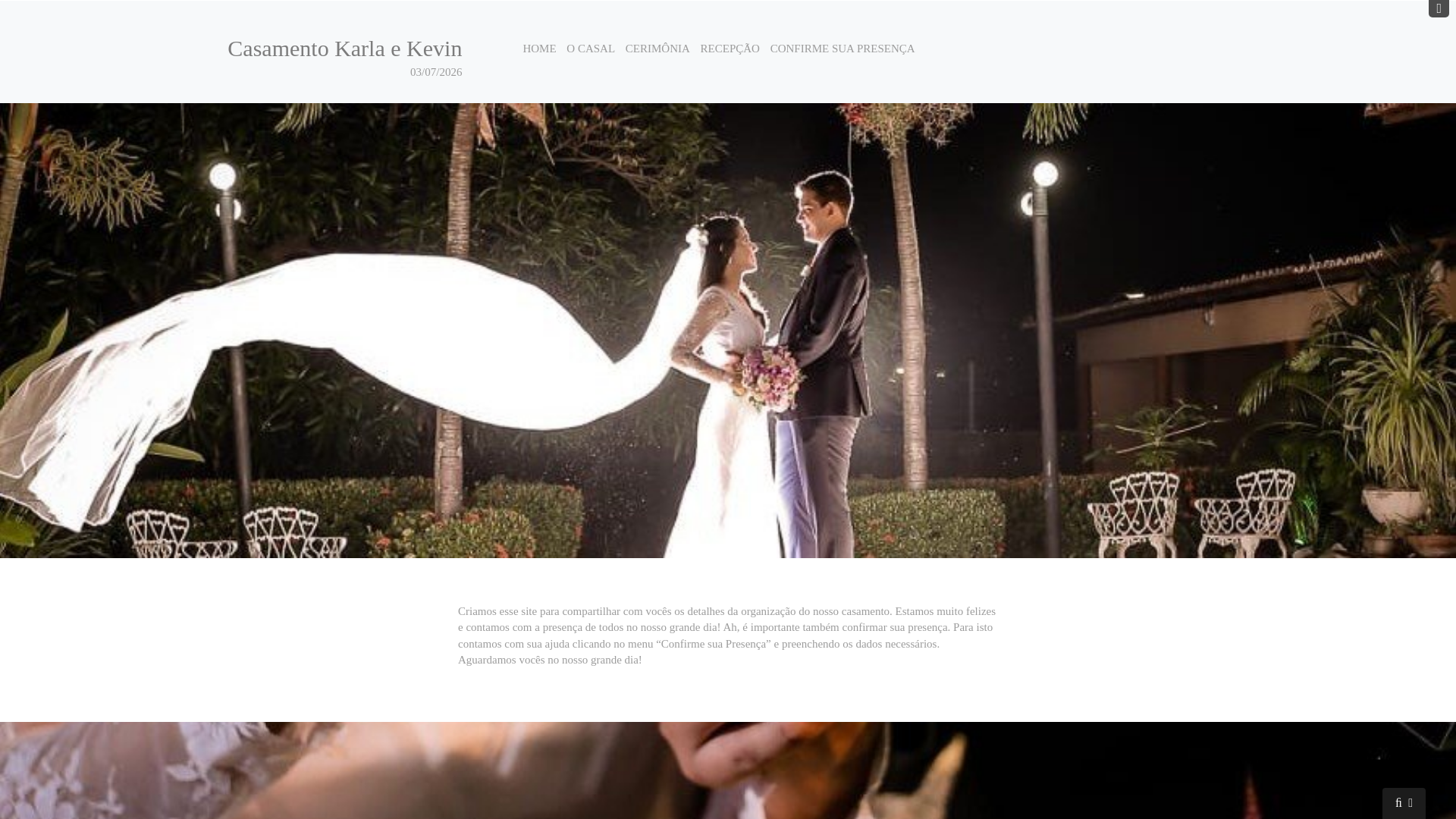 website screenshot of https://karlaekevin.com.br/