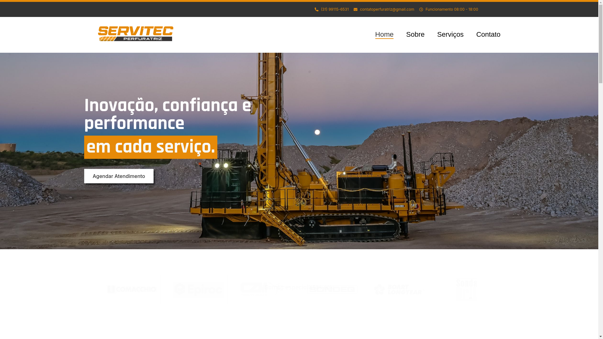 website screenshot of https://servitecperfuratriz.com.br/