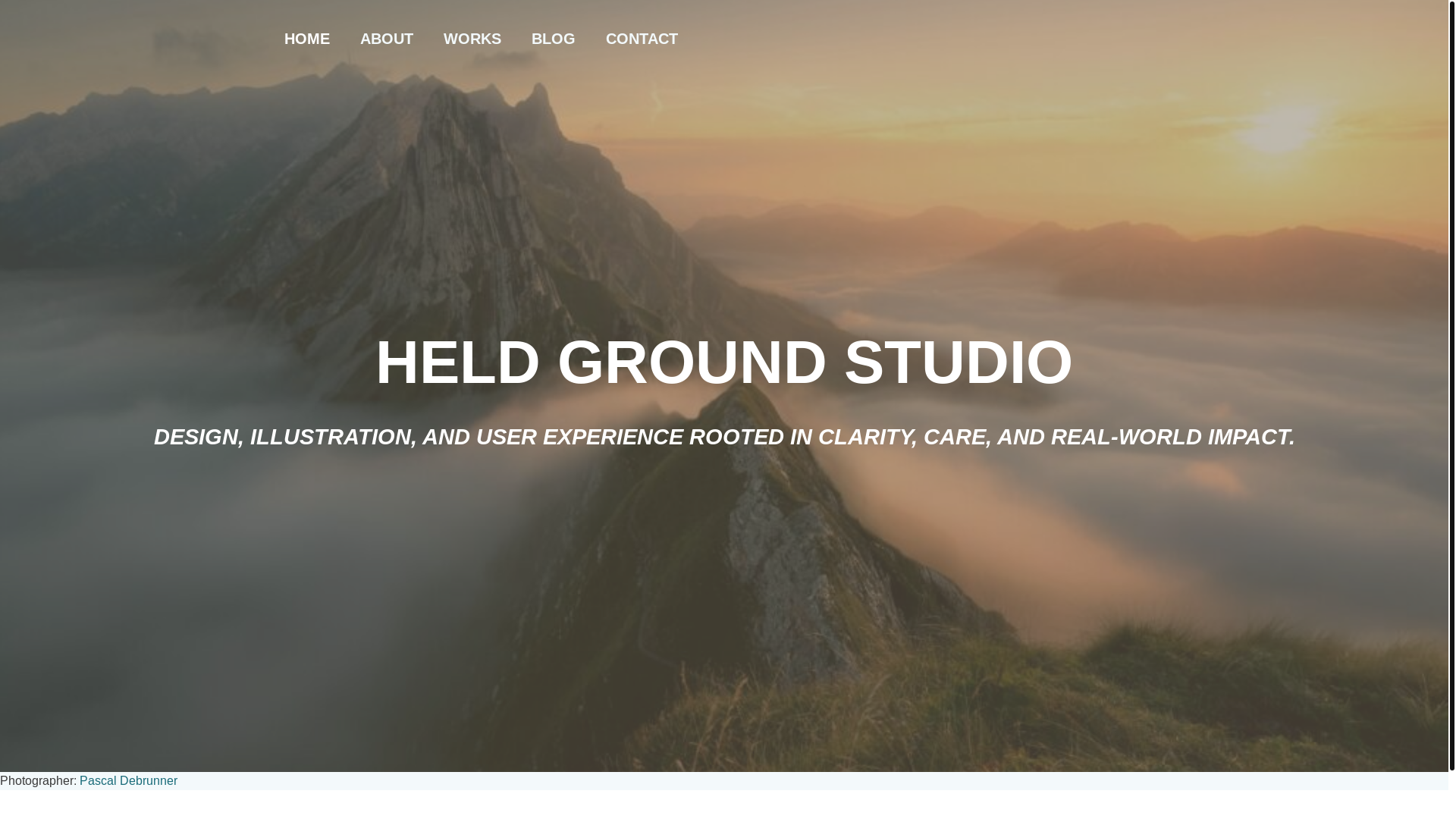 website screenshot of https://heldgroundstudio.com/