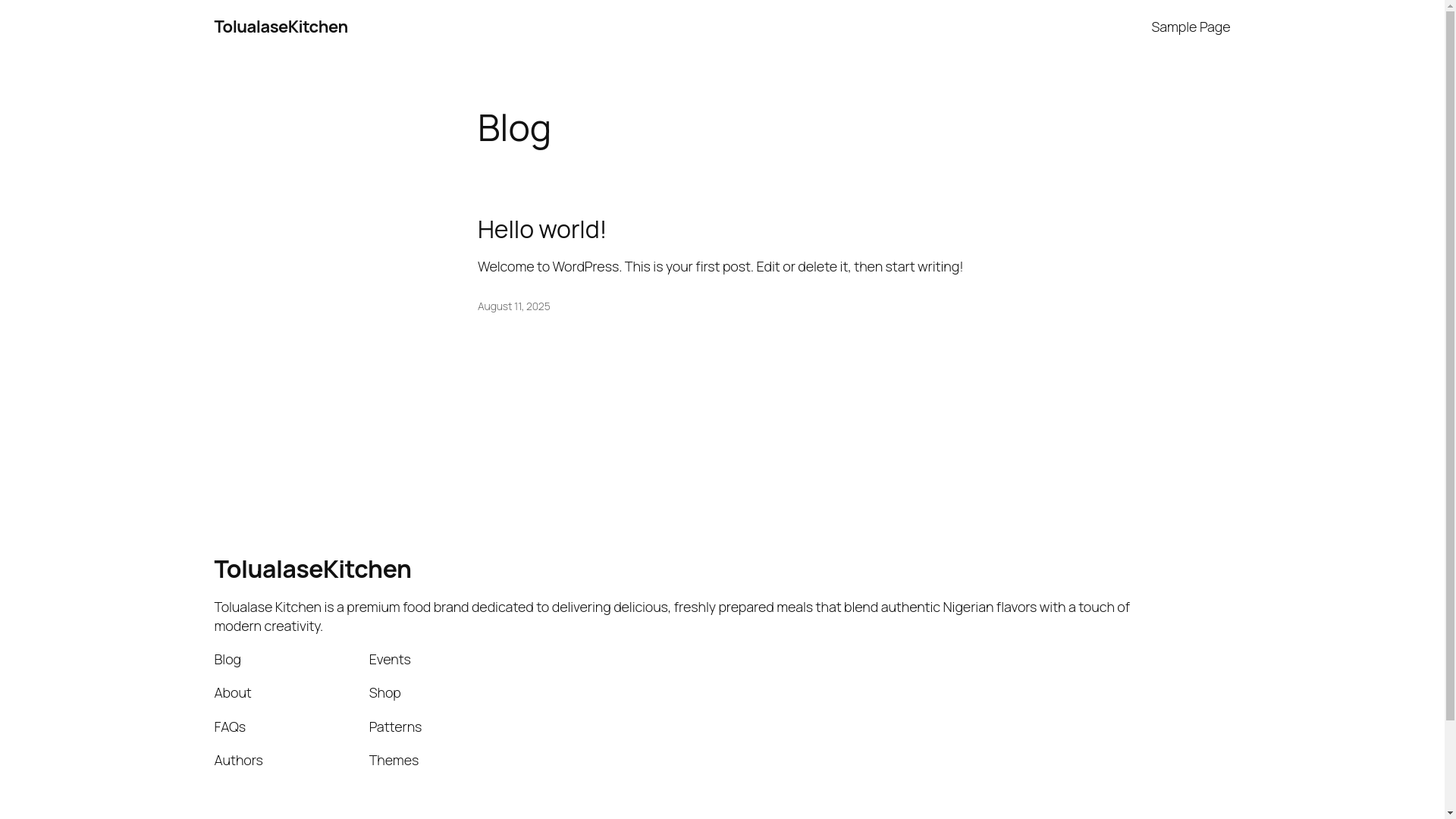 website screenshot of https://tolualasekitchen.com.ng/