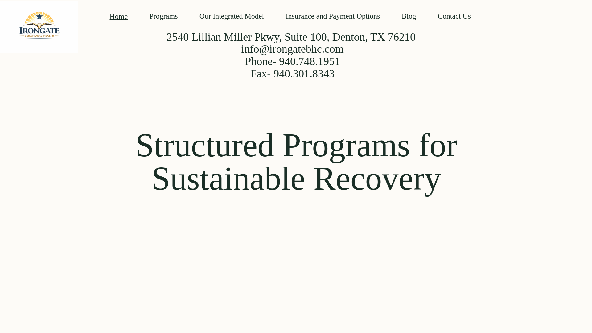 website screenshot of https://irongatebhc.com