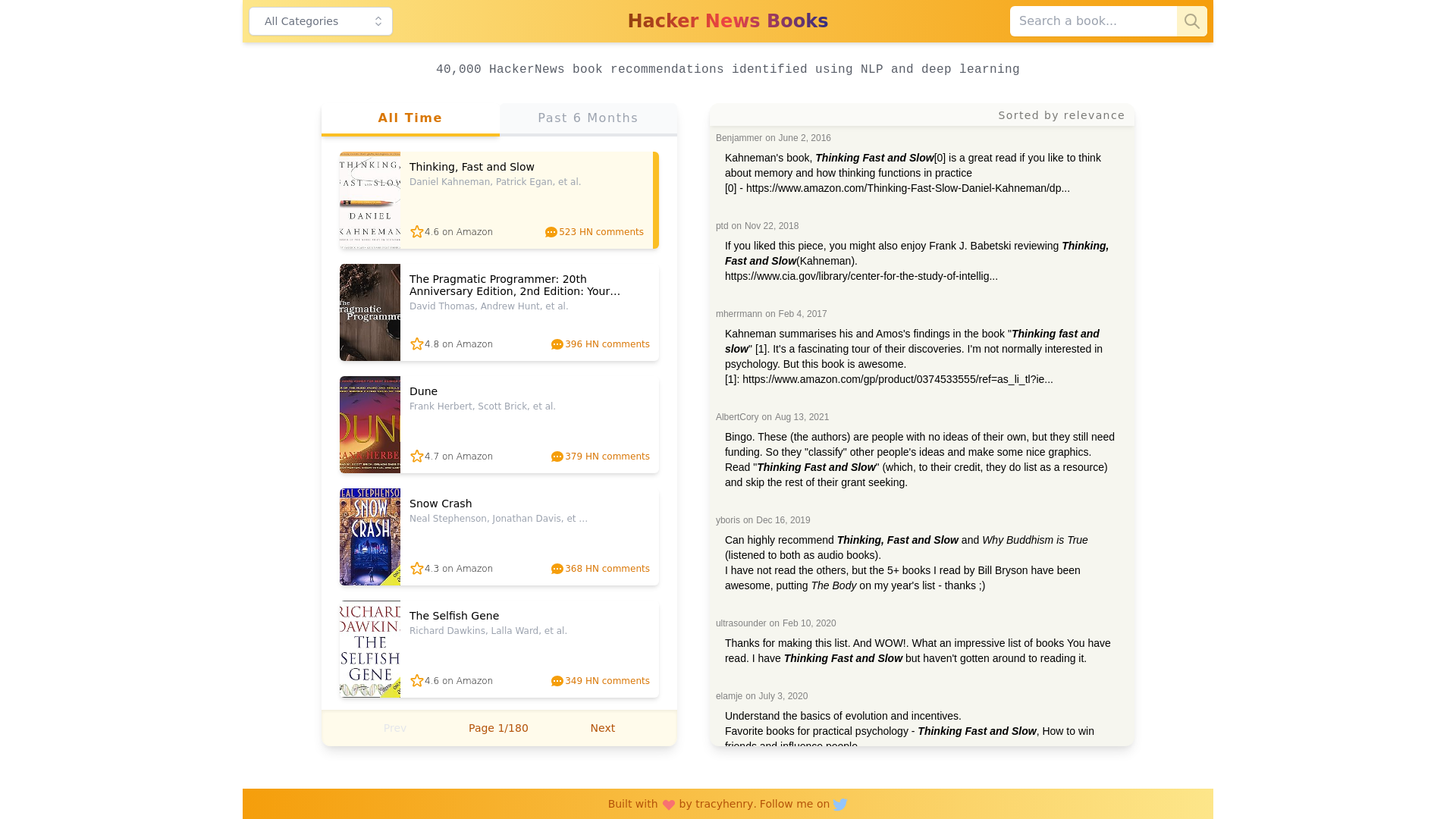 website screenshot of https://hacker-recommended-books.vercel.app/