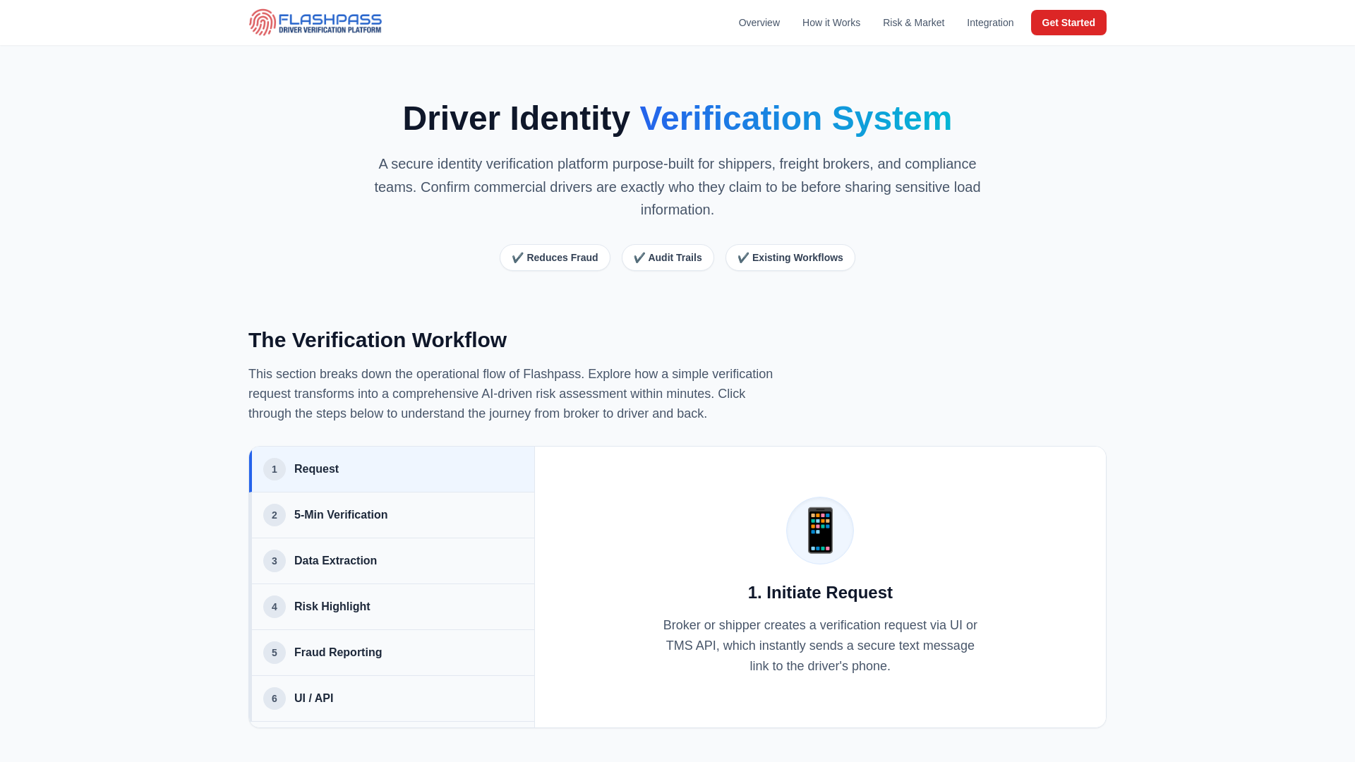 website screenshot of https://flashpass-idv.com/