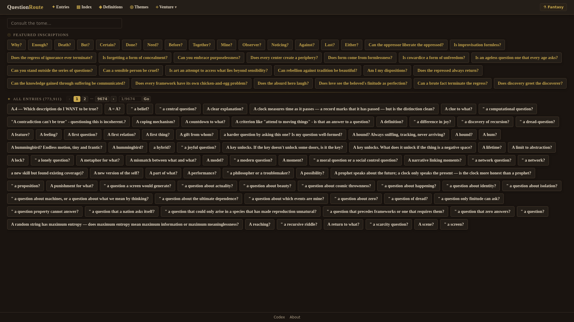 website screenshot of https://questionroute.com/
