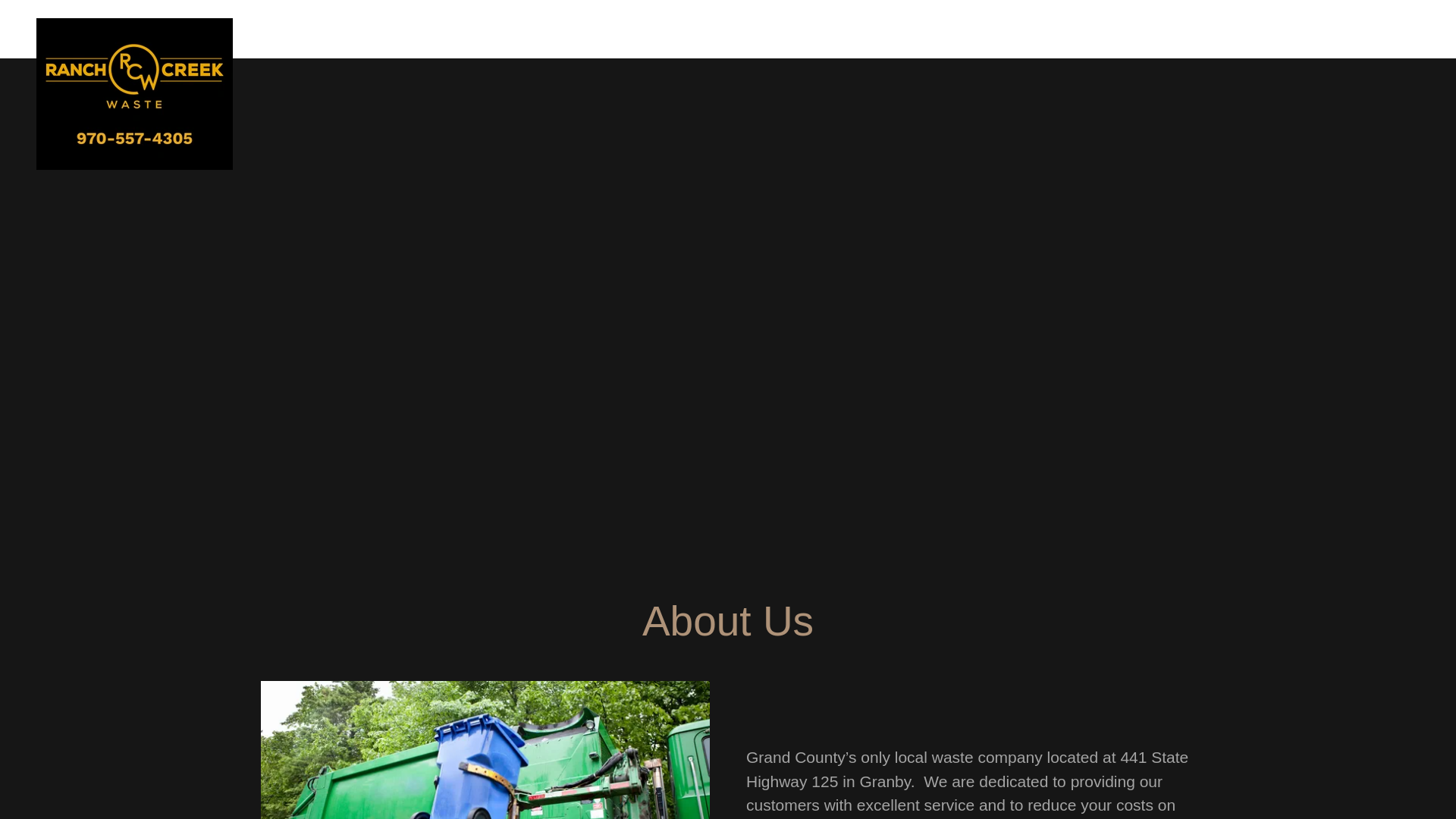 website screenshot of https://ranchcreekwaste.net