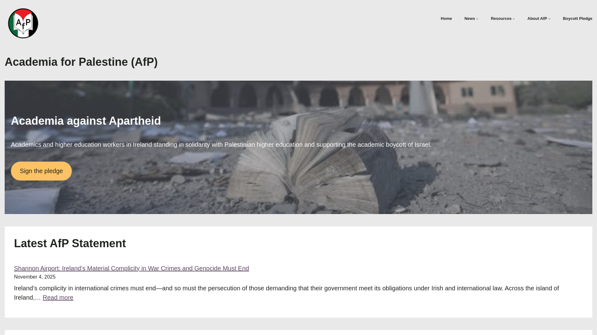 website screenshot of https://academiaforpalestine.org/