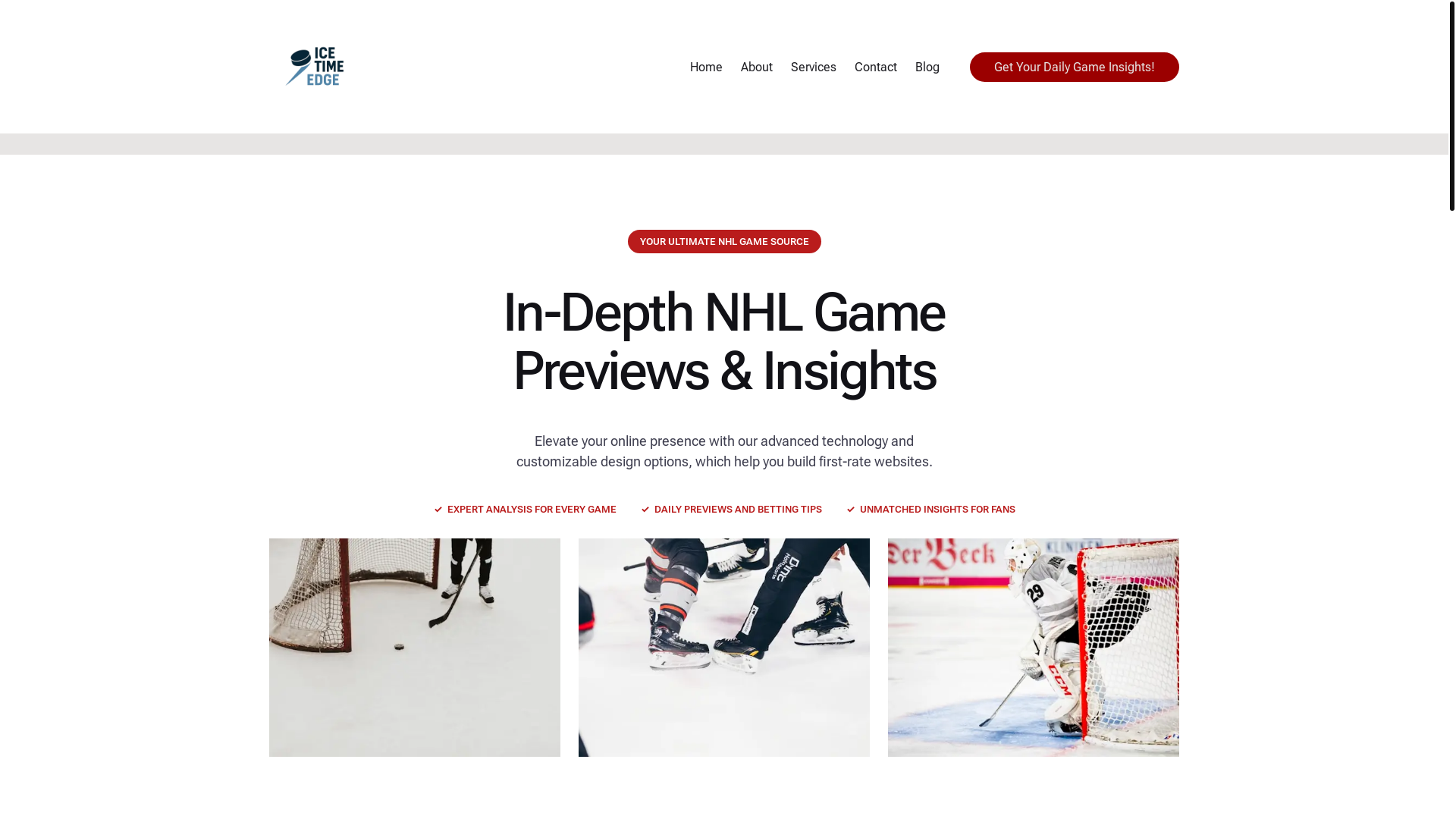 website screenshot of https://icetimereport.com/
