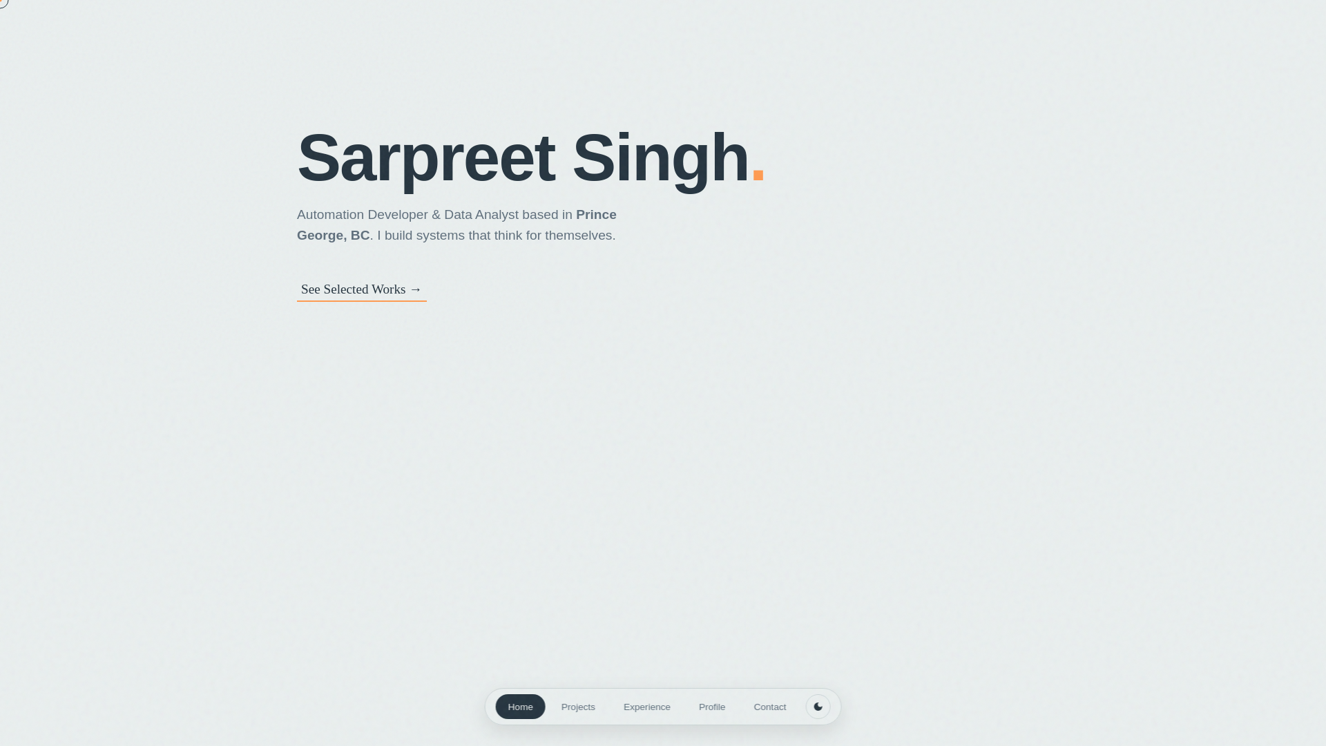 website screenshot of https://sarpreetsingh.pages.dev/