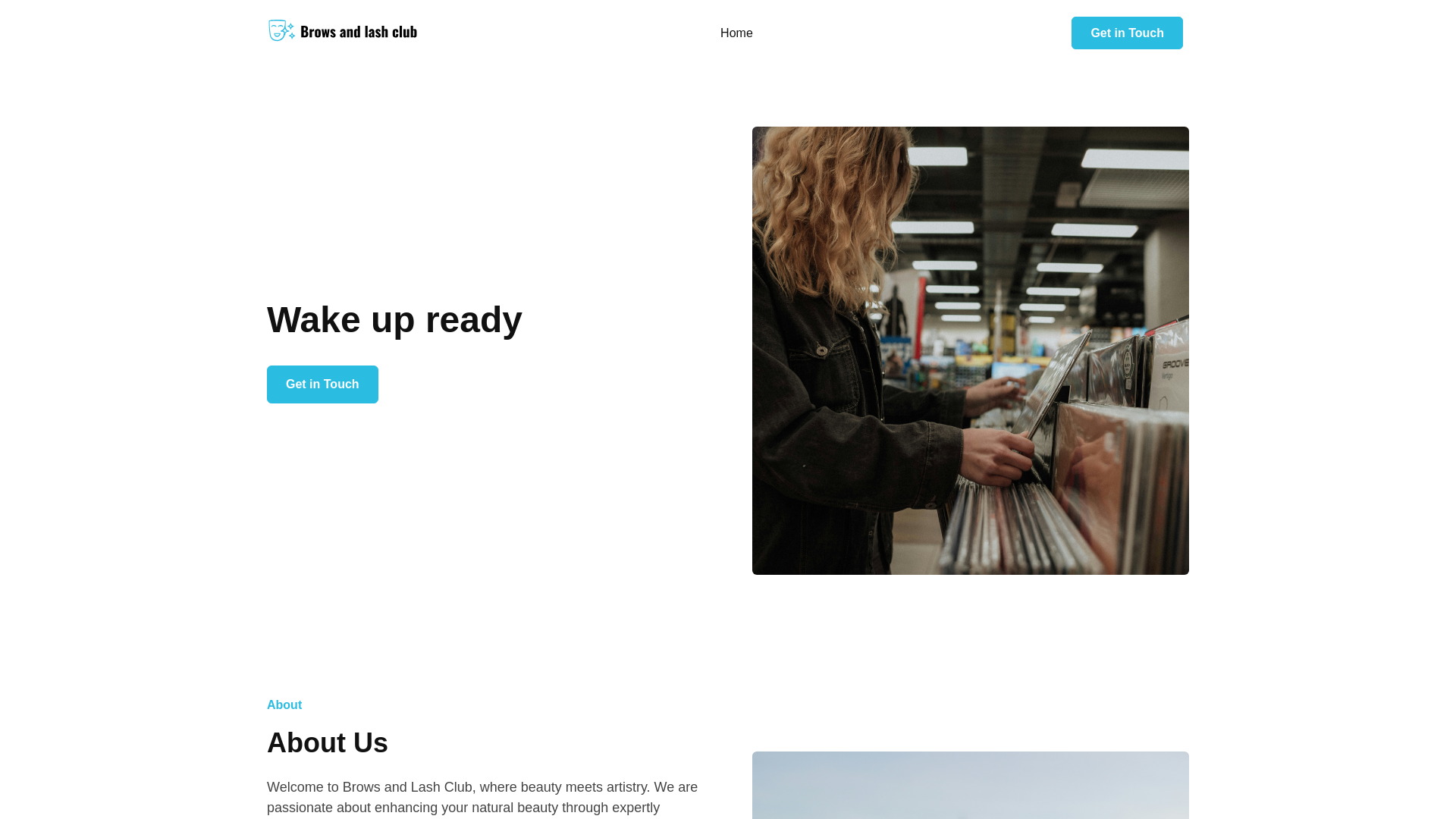 website screenshot of https://browsandlashclub.com.au/