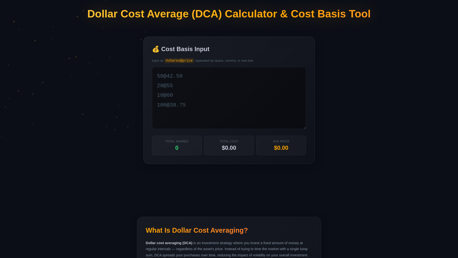 website screenshot of https://dcacalculator.pages.dev/