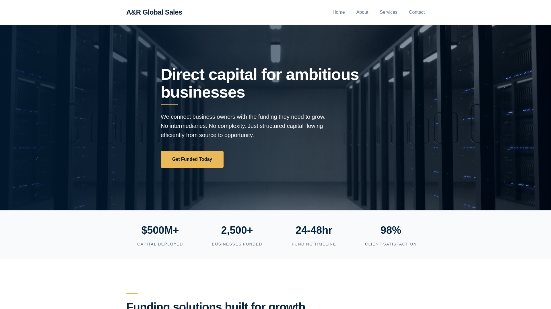 website screenshot of https://ar-global-sales.com