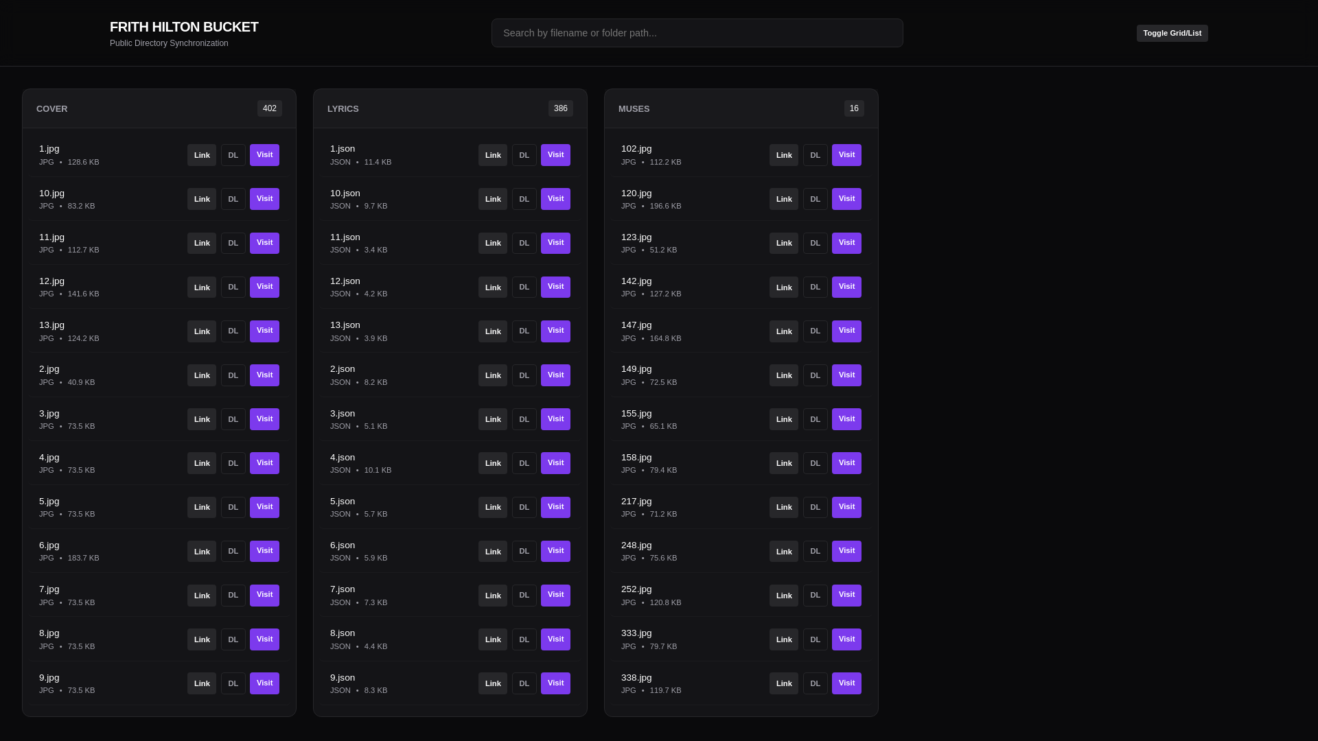 website screenshot of https://public-bucket.pages.dev/