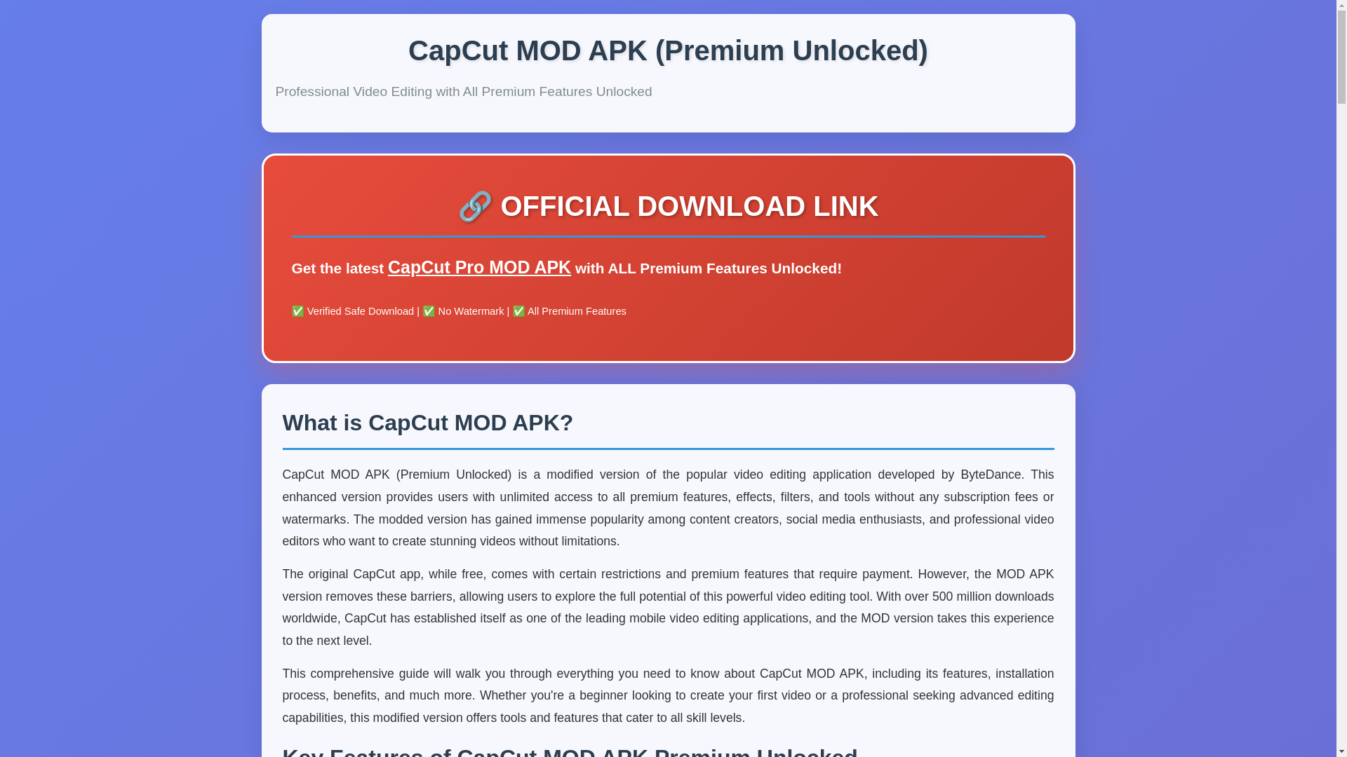 website screenshot of https://capcutpromodapk-2025.pages.dev/