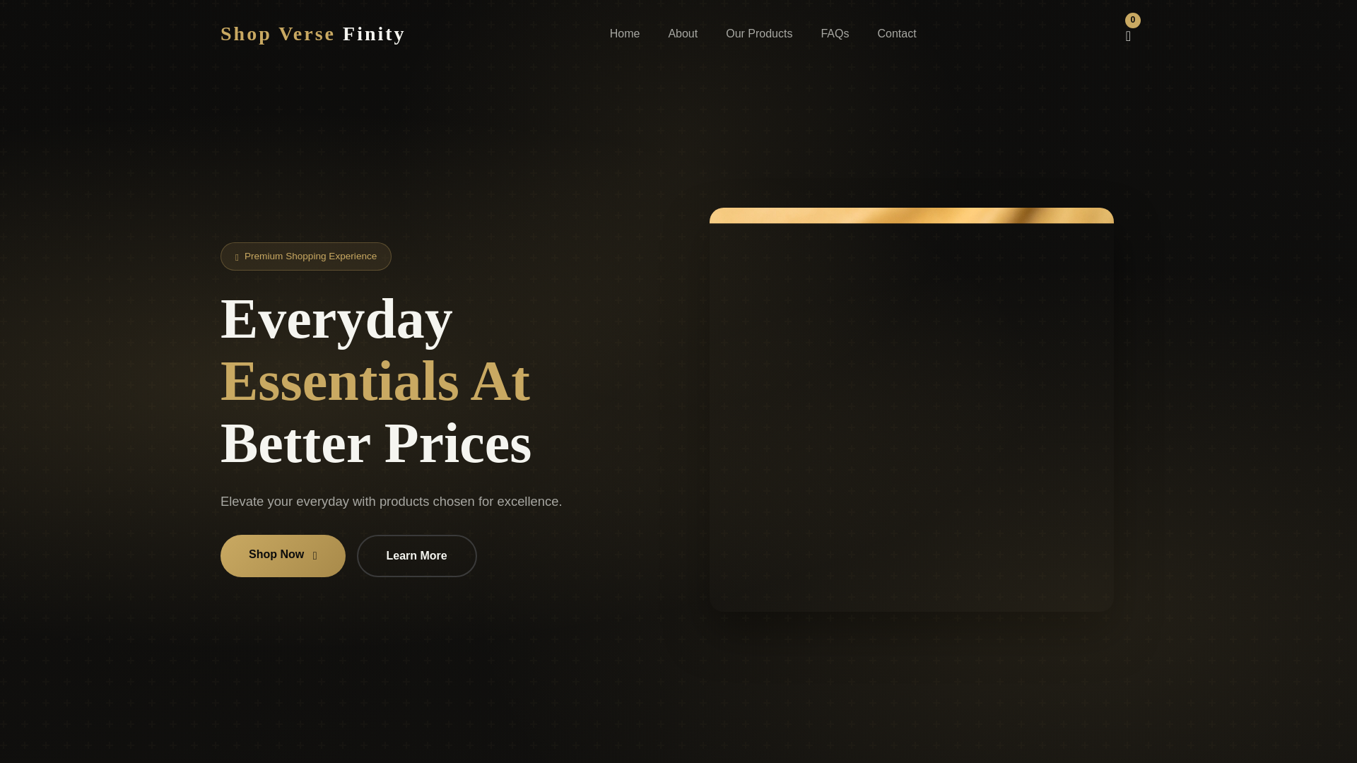 website screenshot of https://shopversefinity.com/