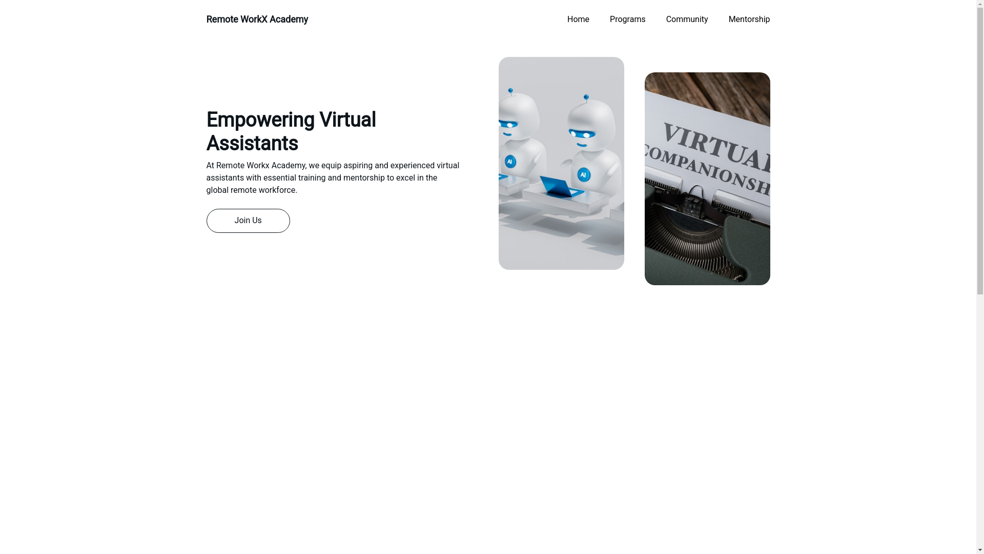 website screenshot of https://remoteworkxacademy.com/