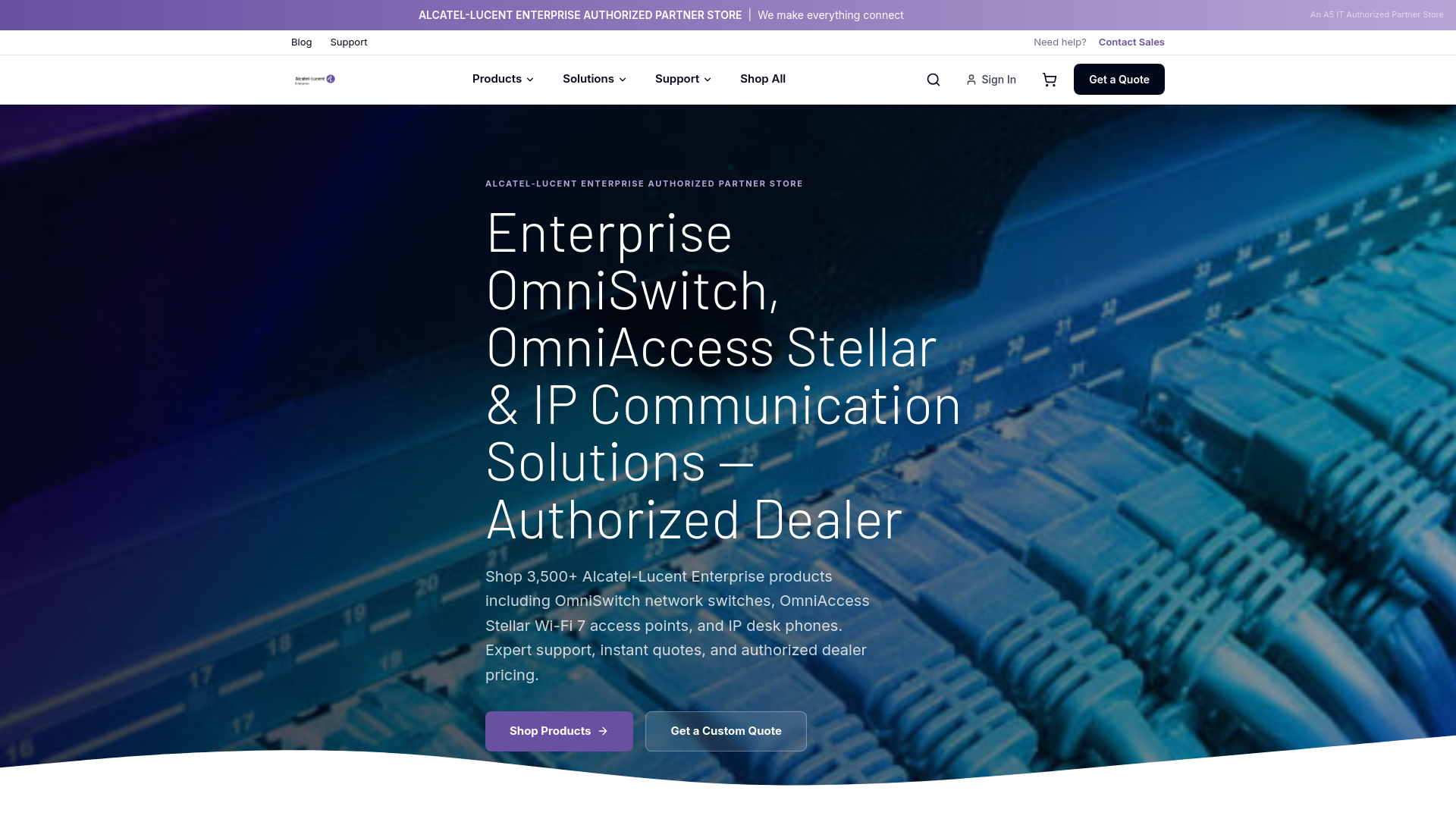 website screenshot of https://alcatel-lucent-authorized-partner.com