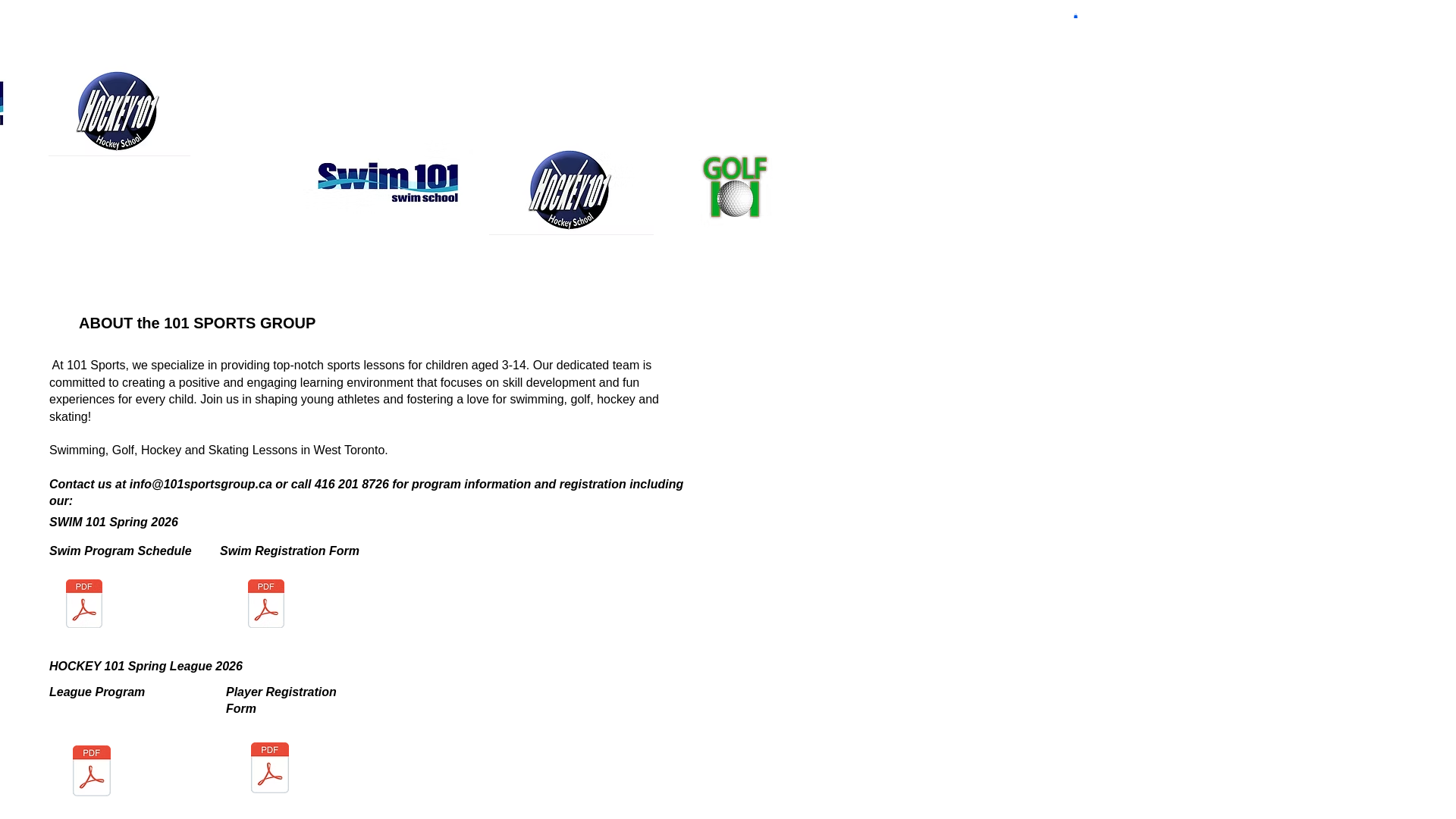 website screenshot of https://101sports.ca