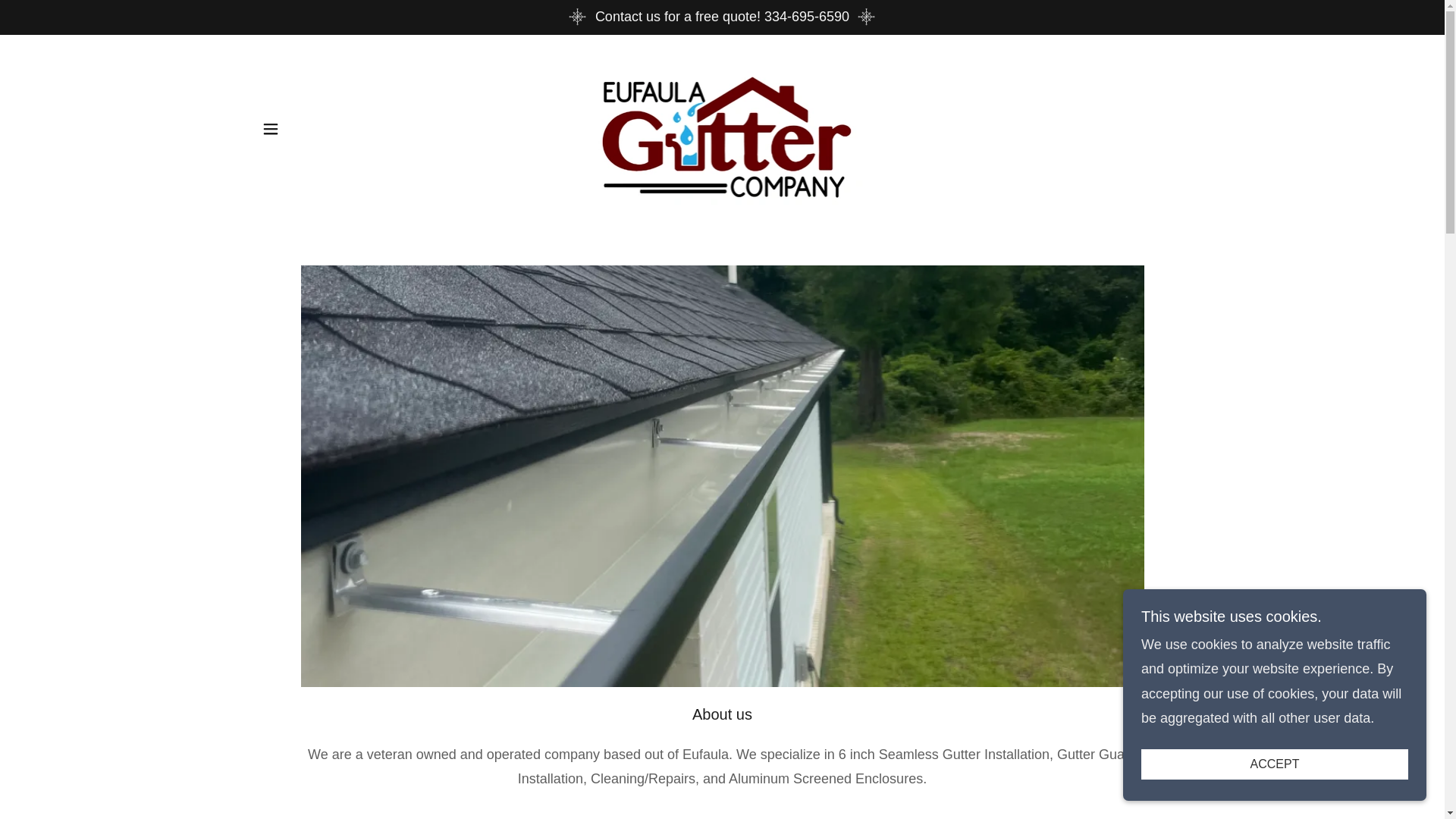 website screenshot of https://eufaulaguttercompany.com/