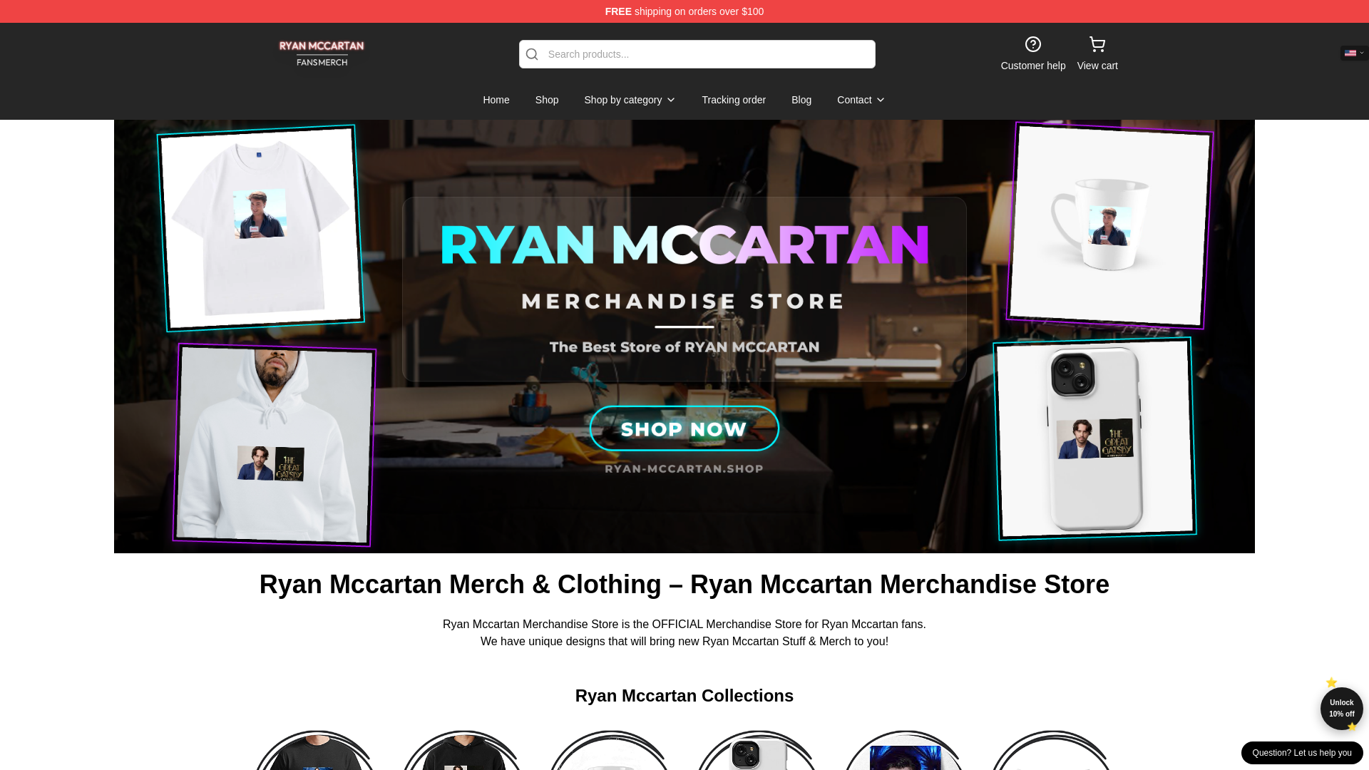 website screenshot of https://ryan-mccartan.shop/