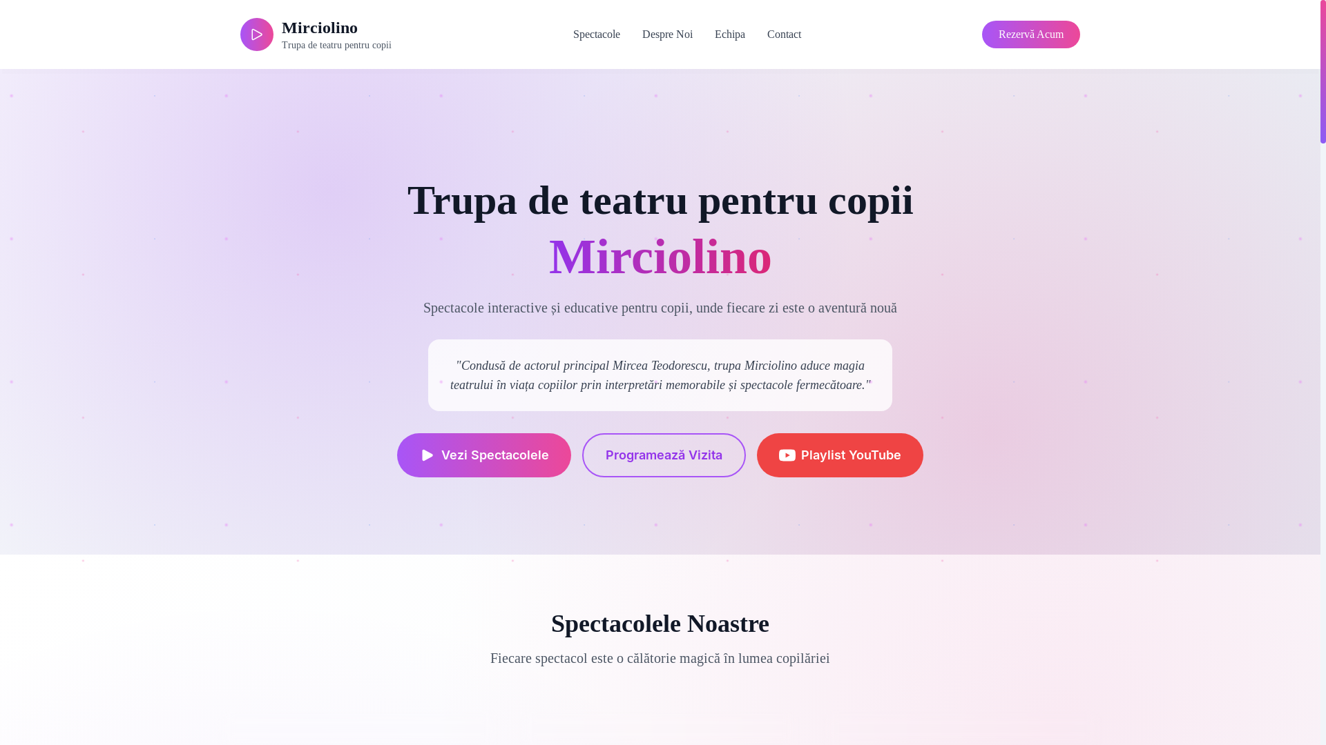 website screenshot of https://mirciolino.ro/