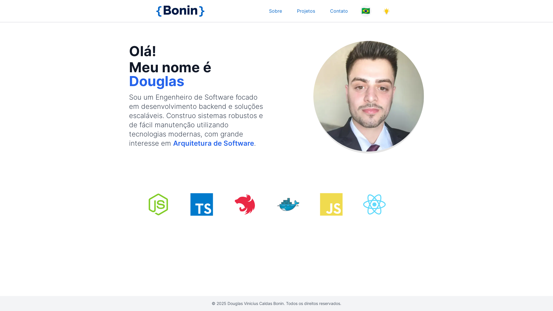 website screenshot of https://dviniciusbonin.com/