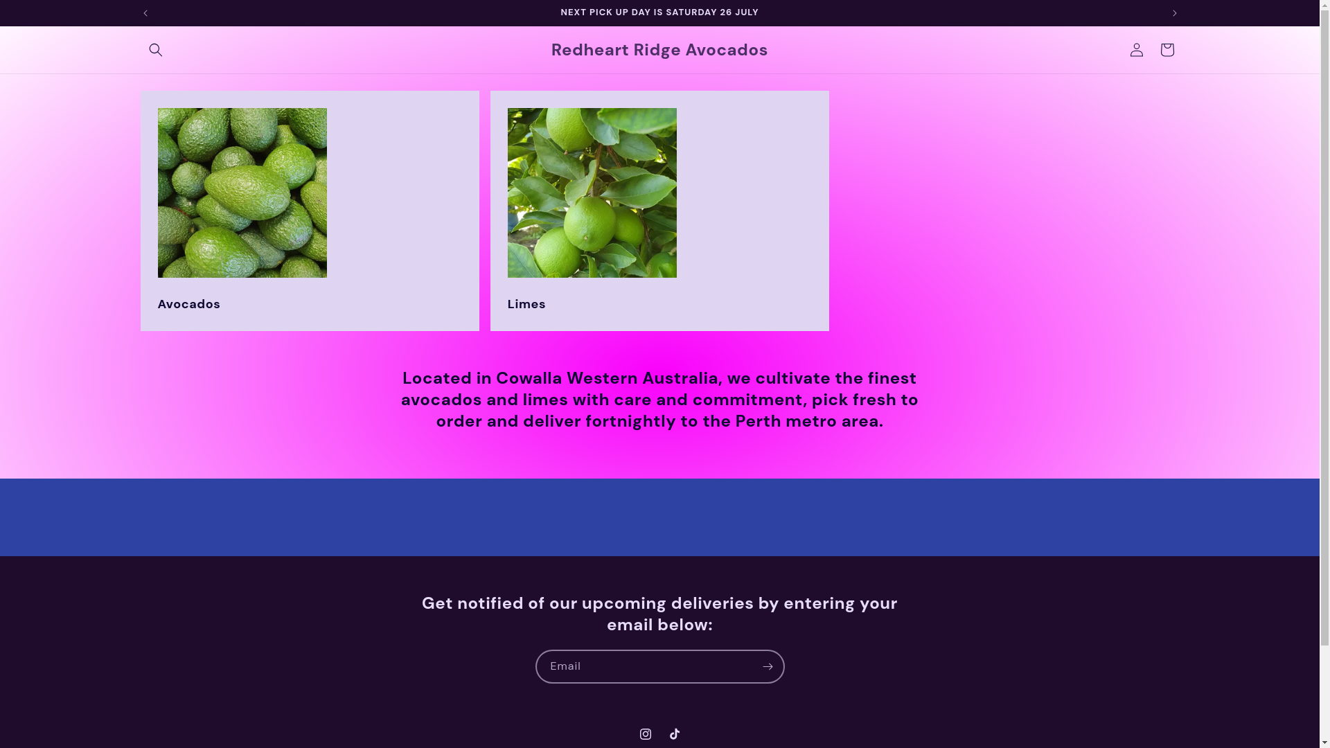 website screenshot of https://redheartridgeavocados.com/