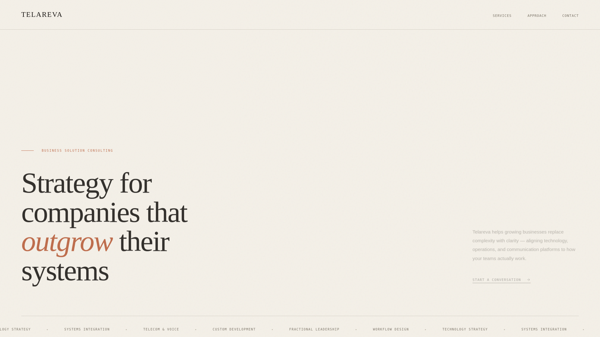 website screenshot of https://telareva.com/