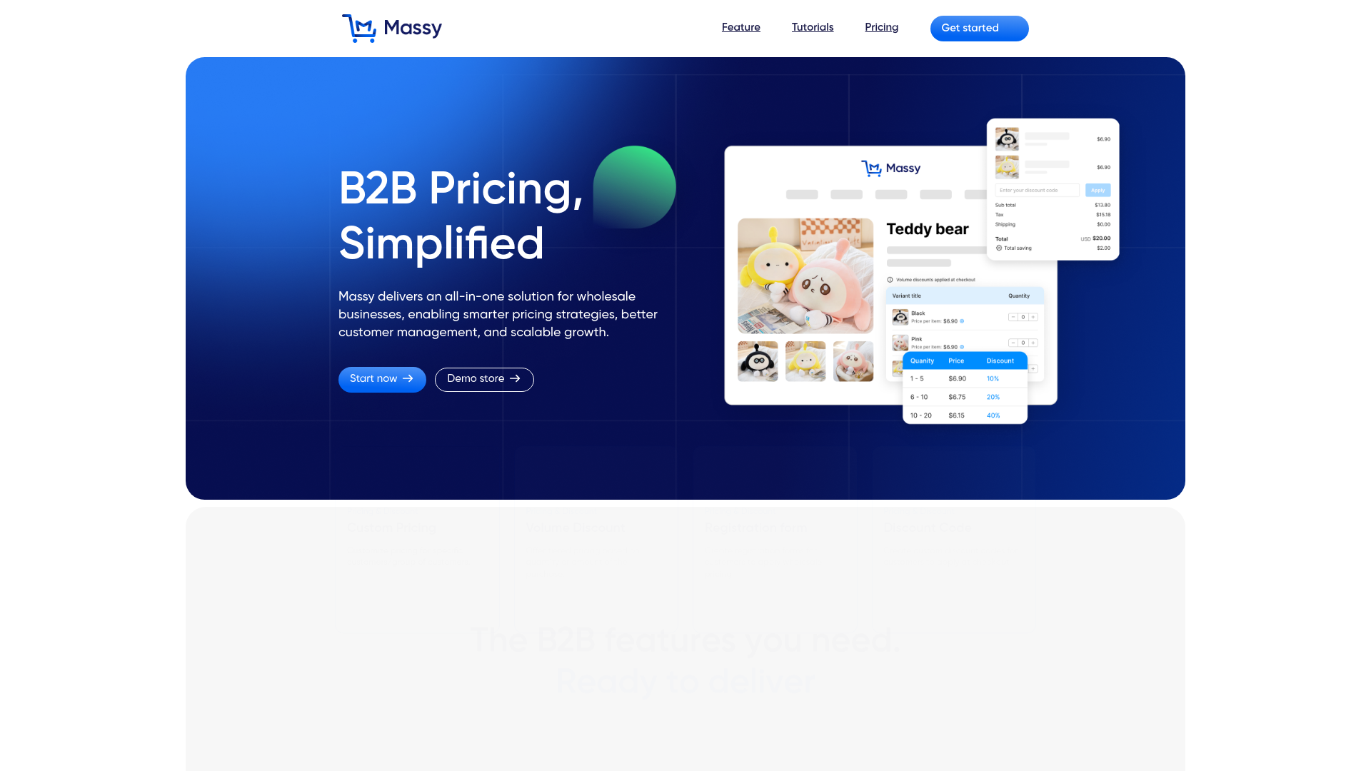website screenshot of https://massyapp.io/