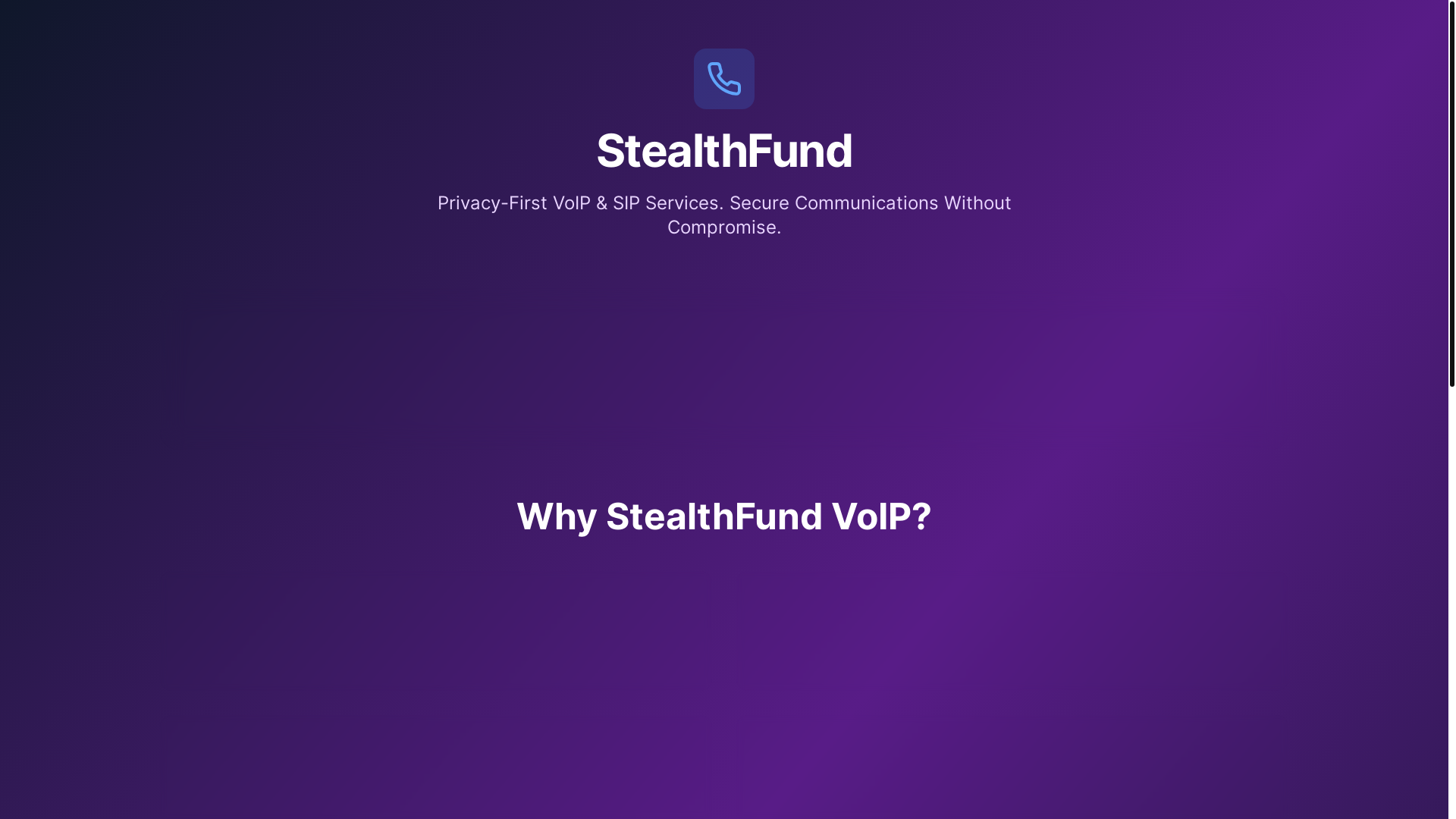 website screenshot of https://stealthfund.xyz/