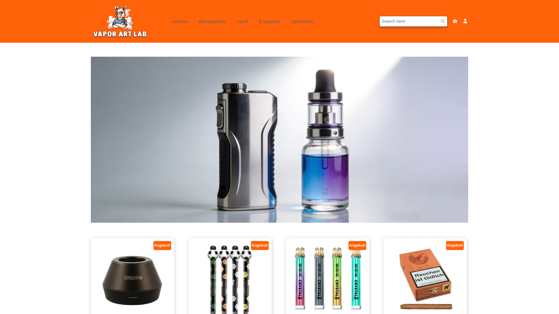 website screenshot of https://vaporartlab.com/