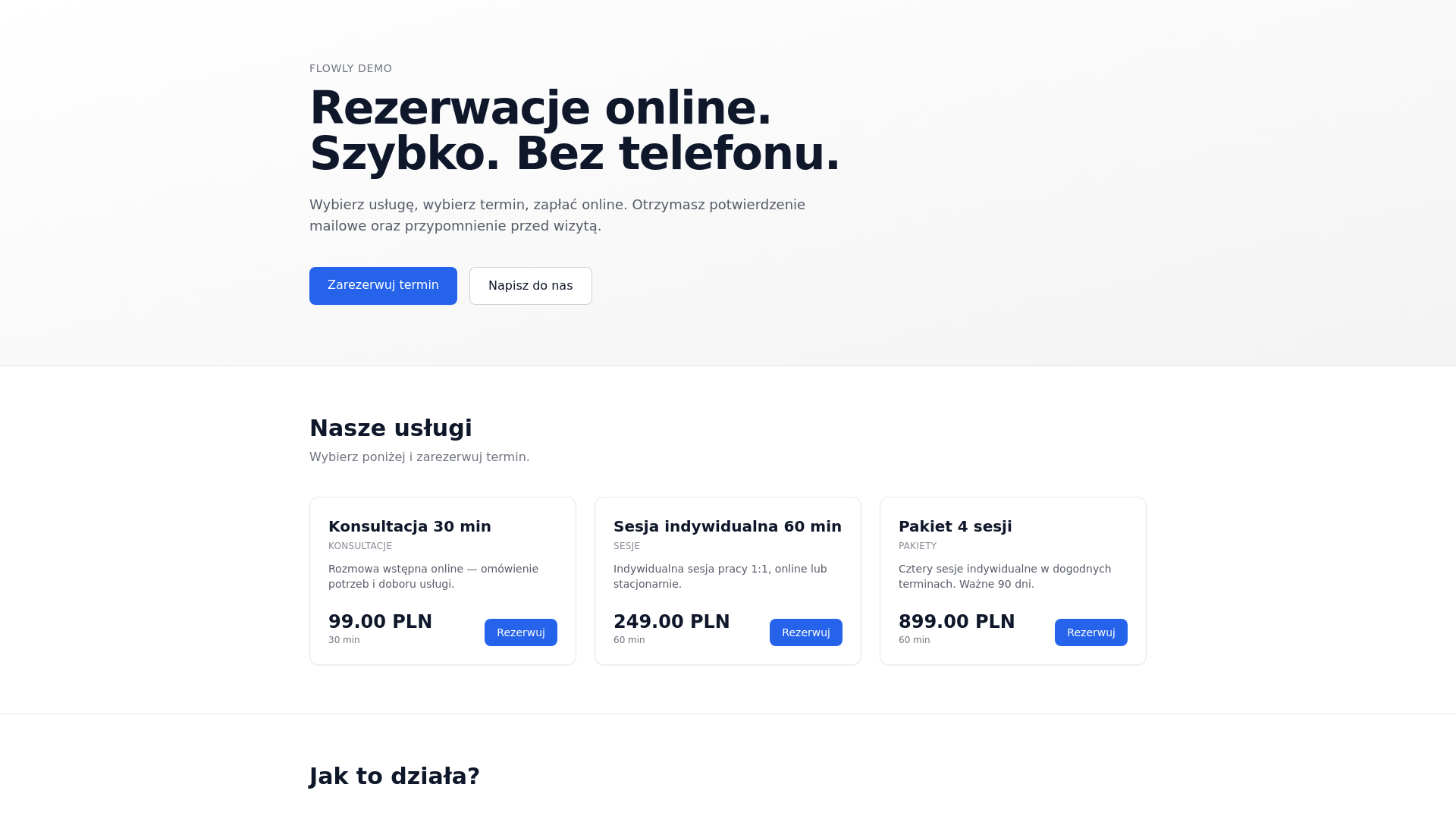 website screenshot of https://flowly-demo.pages.dev/