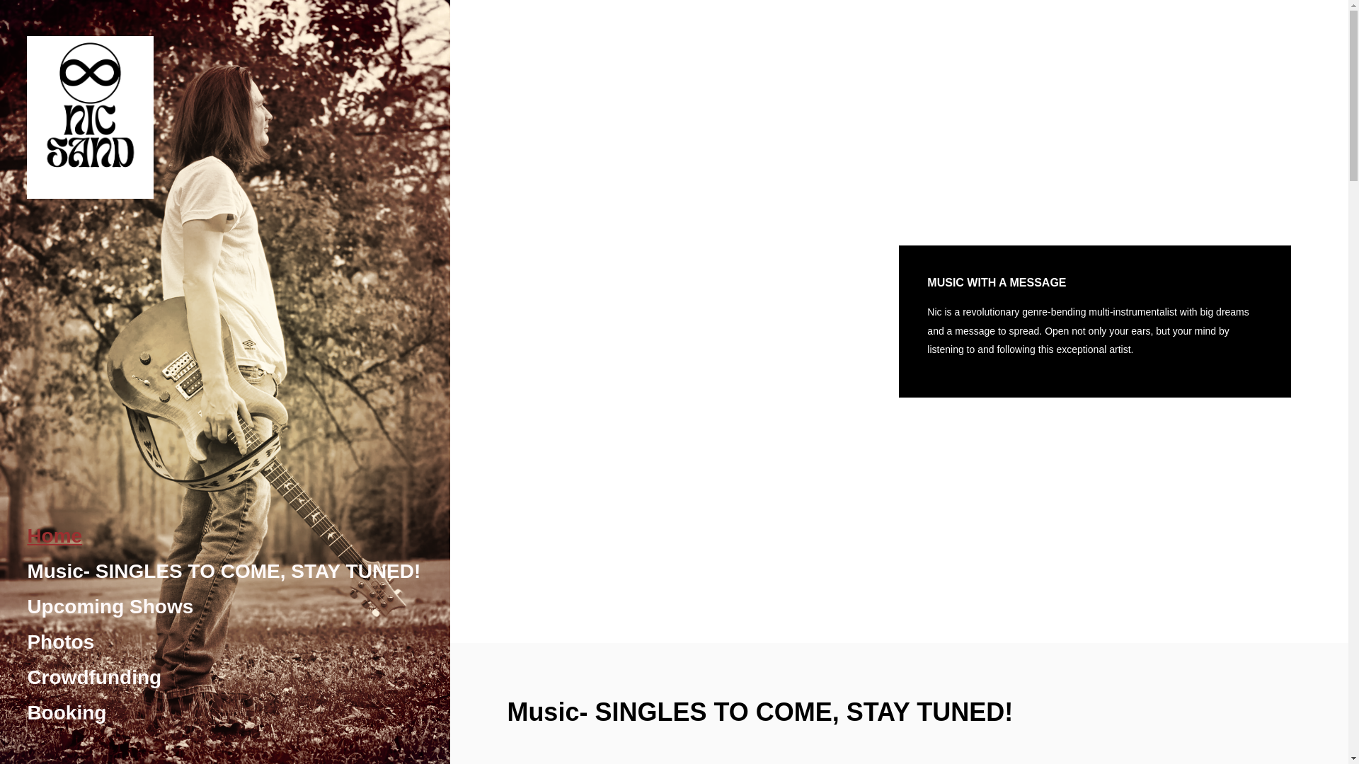 website screenshot of https://nicsand.band/