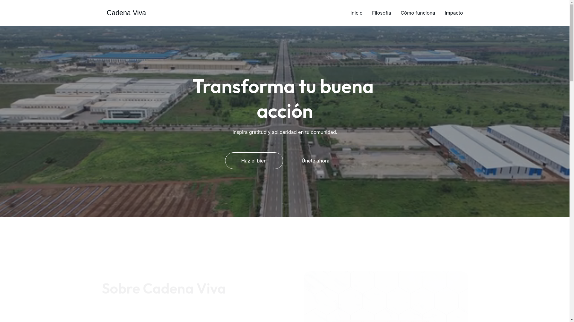 website screenshot of https://cadenaviva.org/